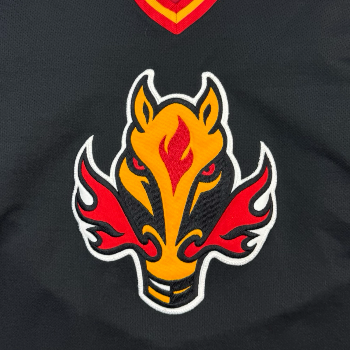 Vintage Calgary Flames Blasty Logo Pro Player Jersey Black