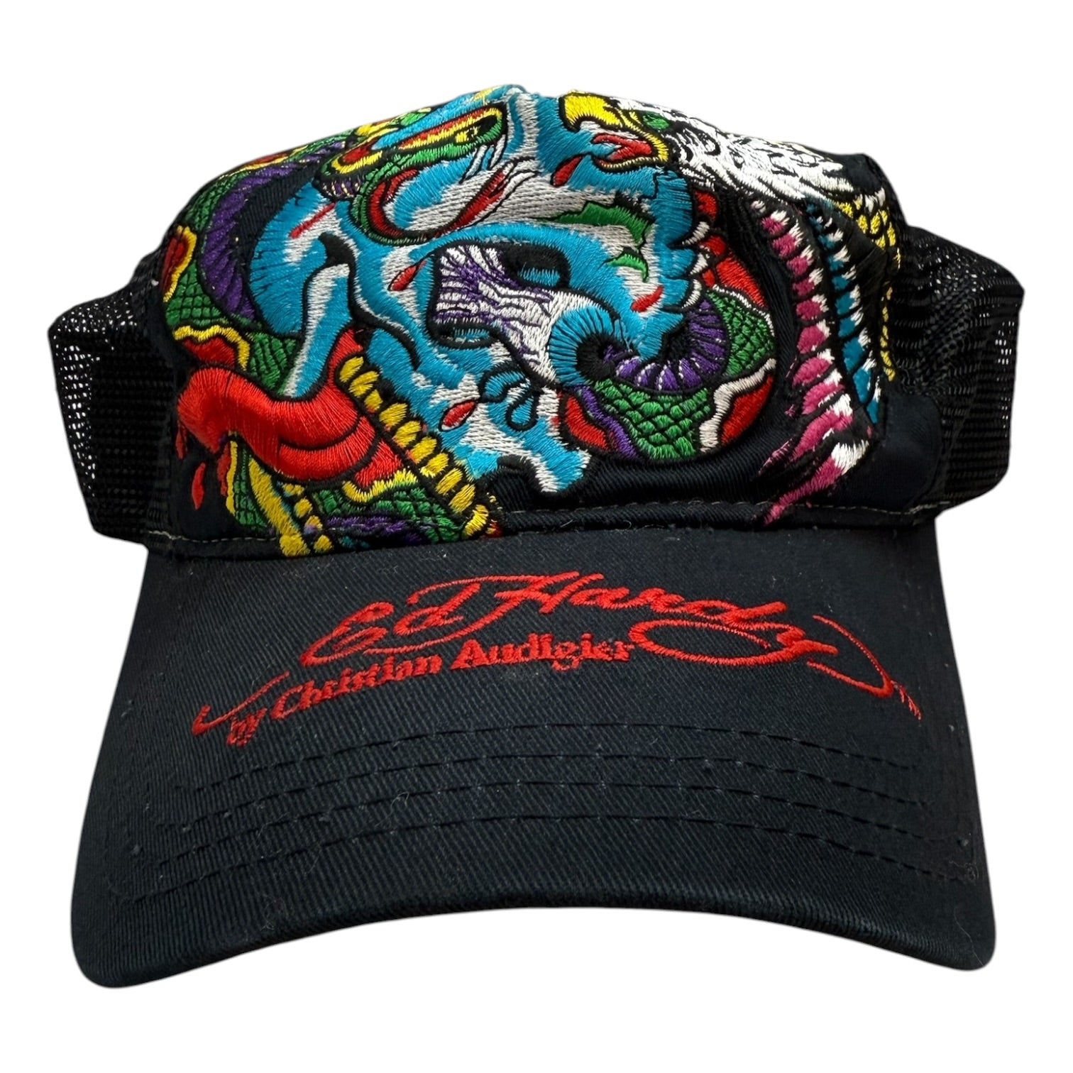 Vintage Y2K Ed Hardy Embroidered Hat Black