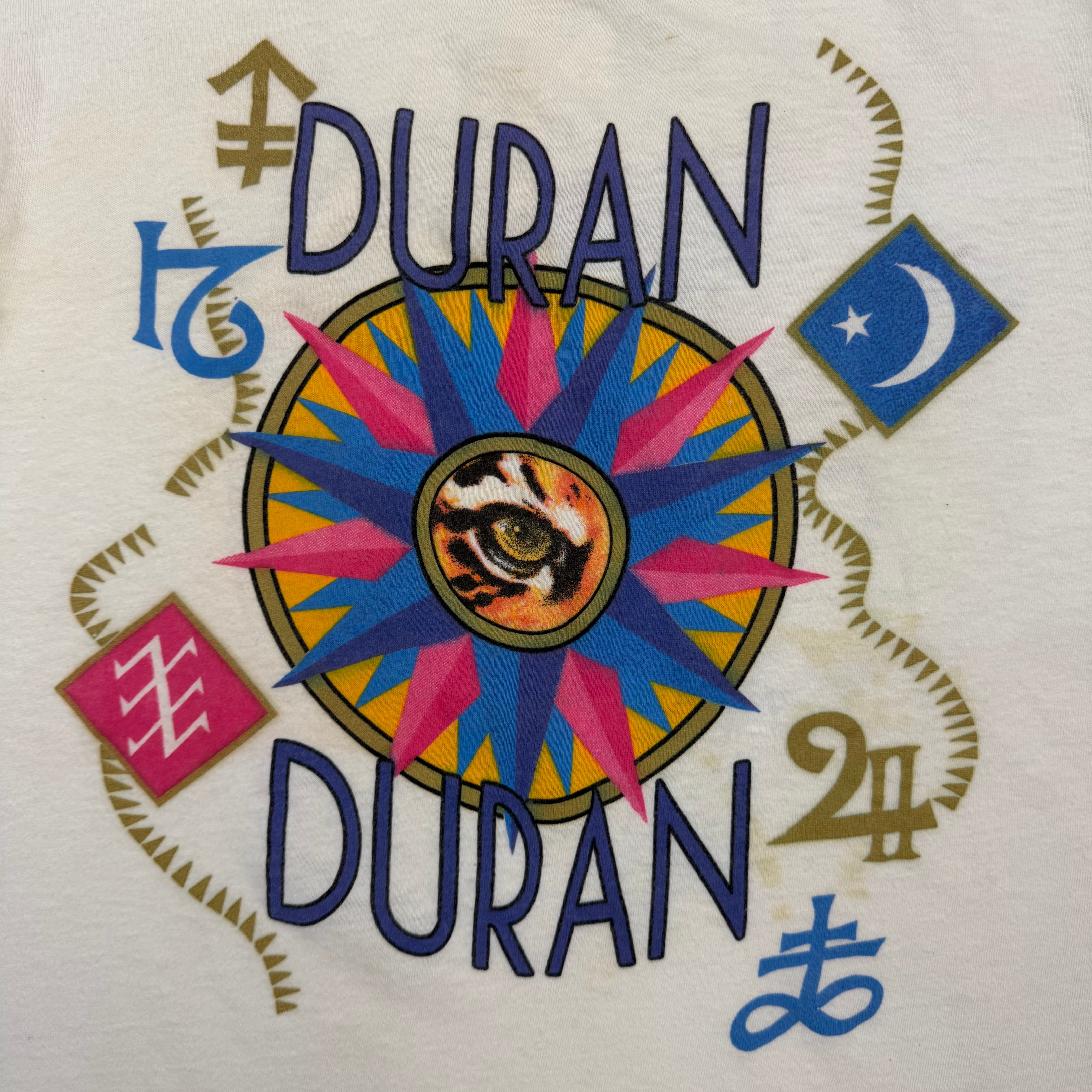 1984 Duran Duran Seven And The Ragged Tiger Tour Tee White