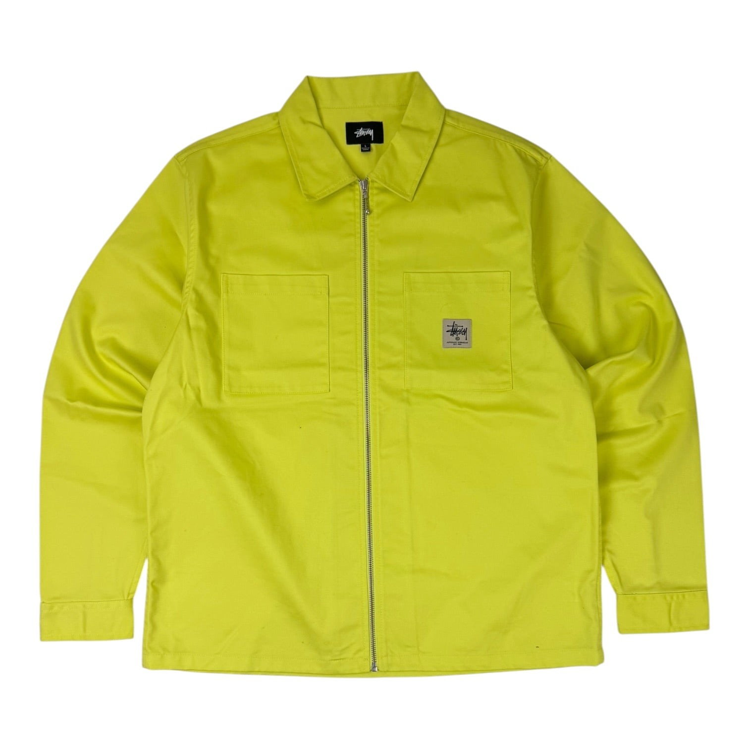 Stussy Canvas Work Zip Up Jacket Neon
