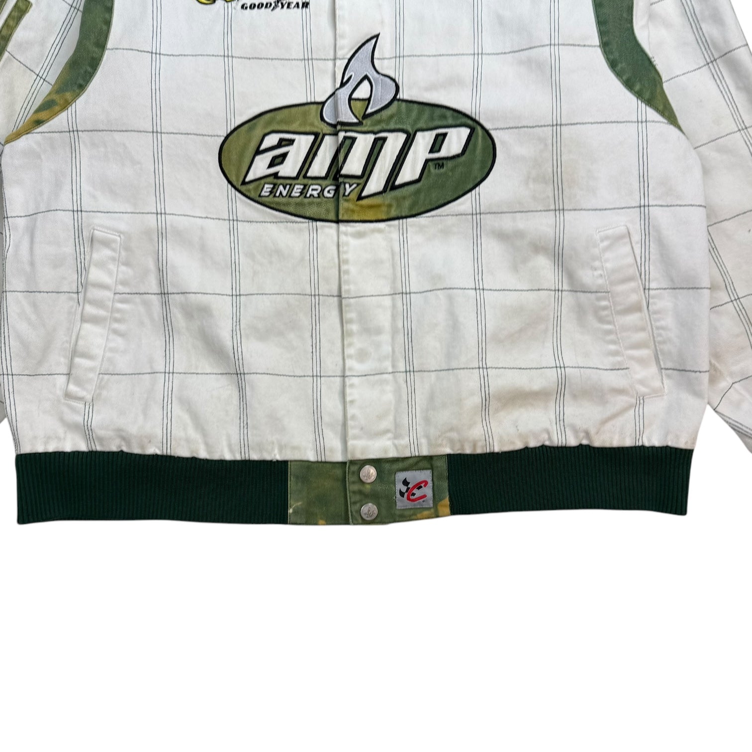 Vintage Chase Authentics NASCAR Dale Earnhardt Jr Amp Energy Jacket White/Green