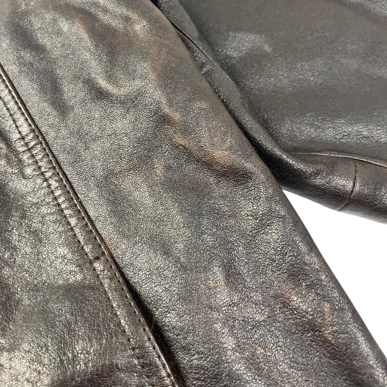 Stussy Leather Trucker Jacket Dark Brown