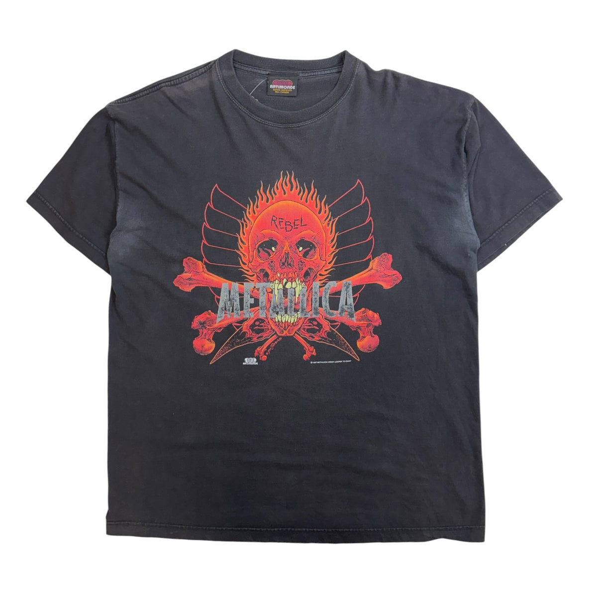 Vintage 1997 Metallica "Rebel" Pushead T-Shirt Grey