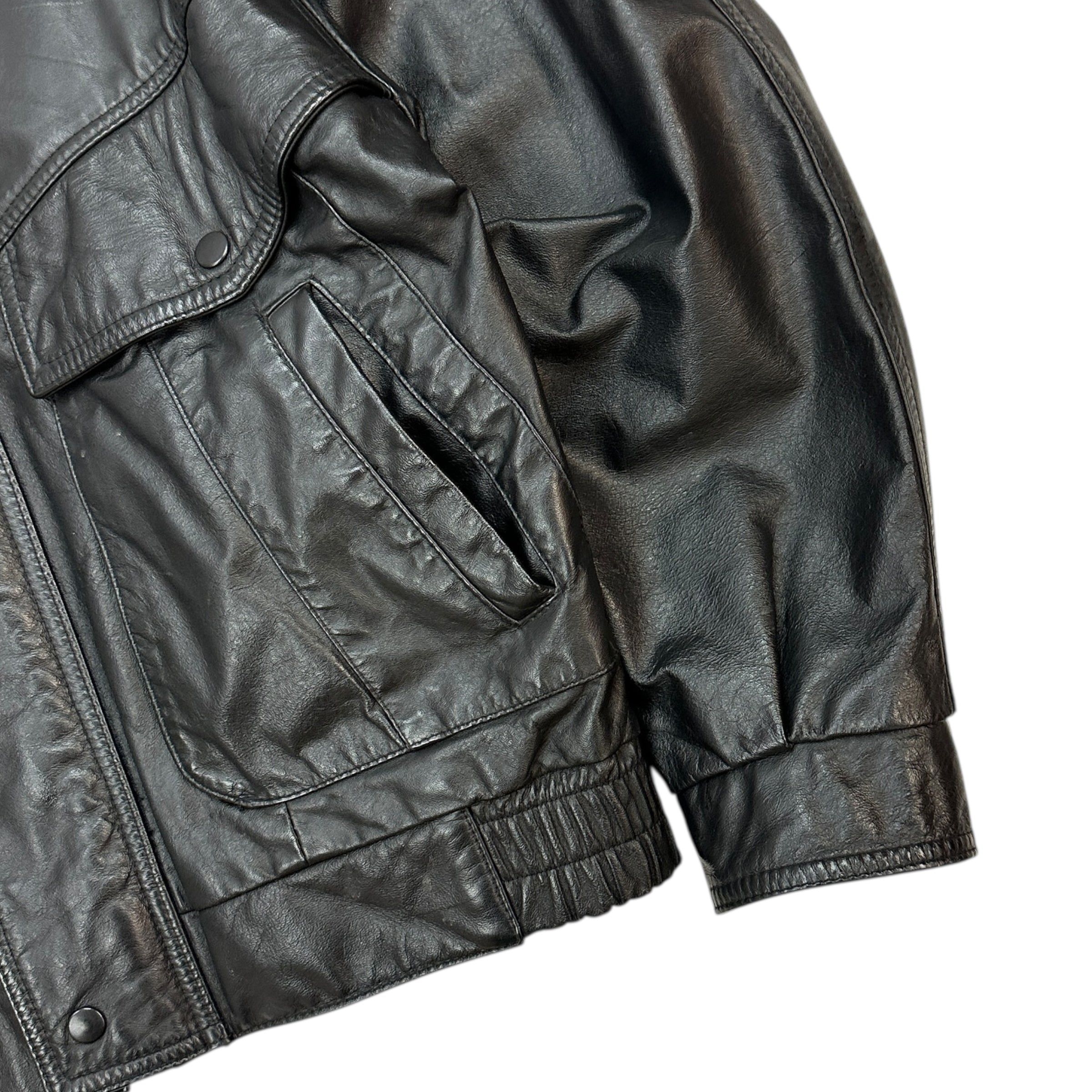 Vintage Leather De Soto Bomber Jacket Black