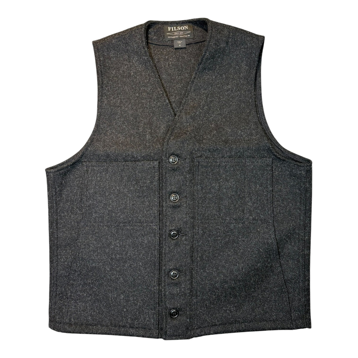Filson Mackinaw Wool Vest Charcoal