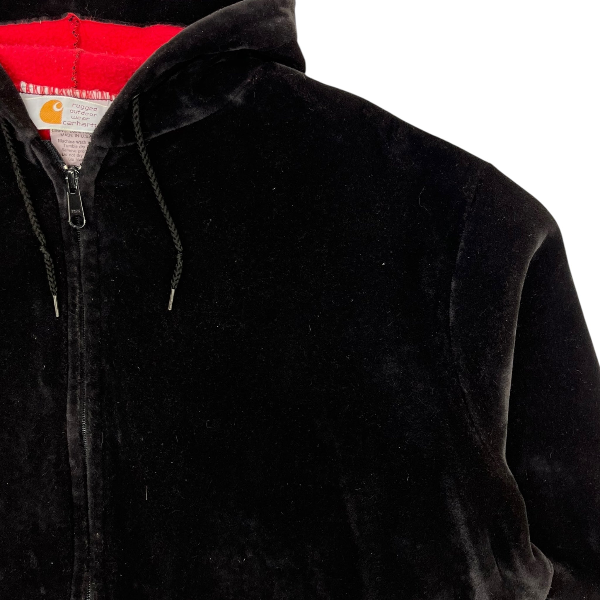 Vintage Carhartt Velour Zip Hoodie Black