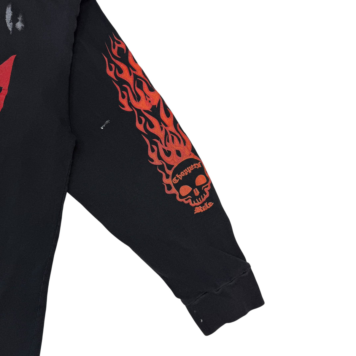 Vintage West Coast Choppers Long Beach Flame Skull Longsleeve Black