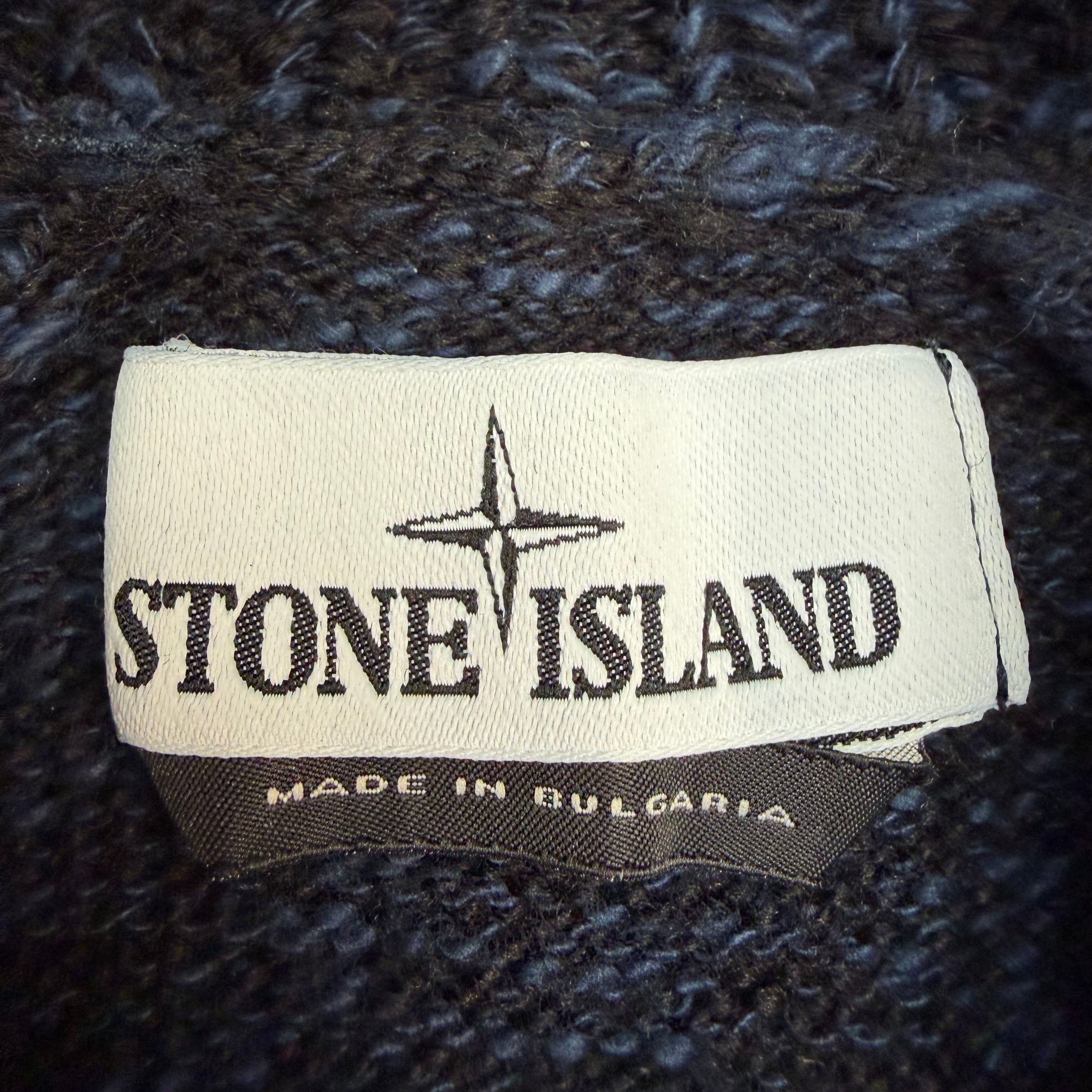 Stone Island Shawl Collar Sweater Navy