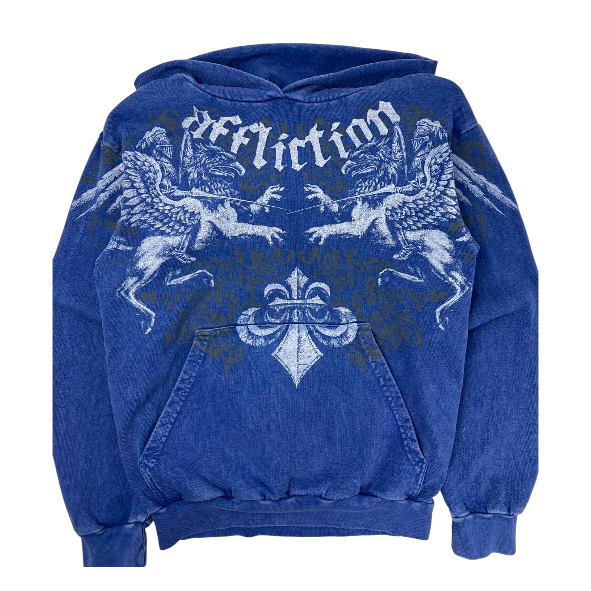 Vintage Y2K Affliction Twin Gryphons Pull Over Hoodie