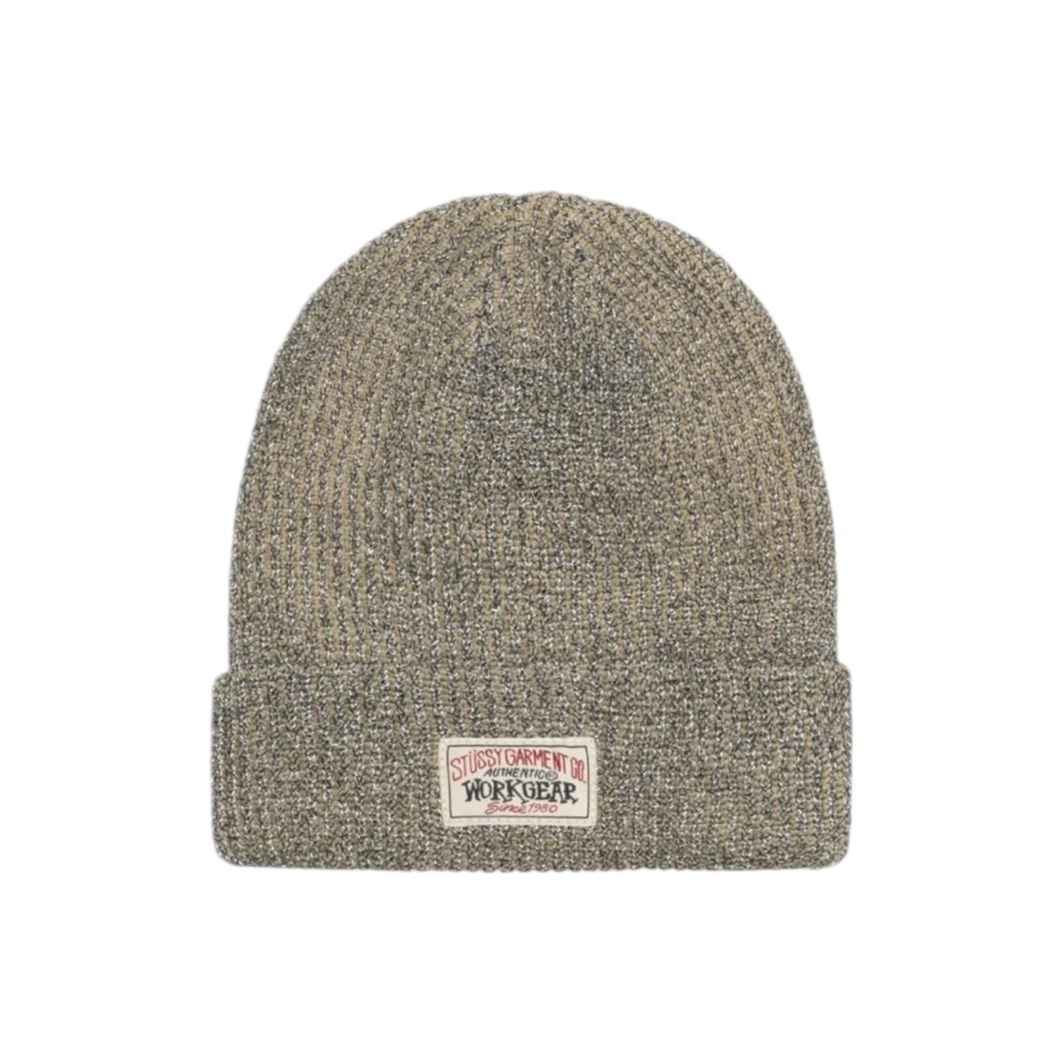 Stussy Cuff Beanie Reflective Yarn Khaki