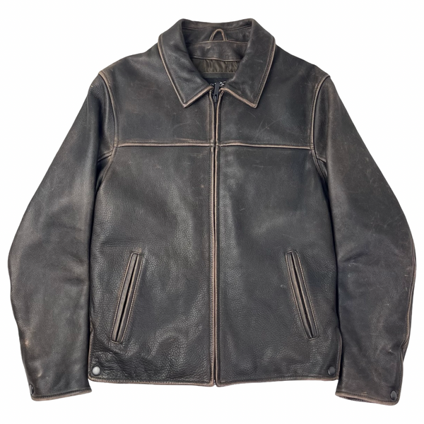 Vintage Black Rivet Harrington Leather Jacker
