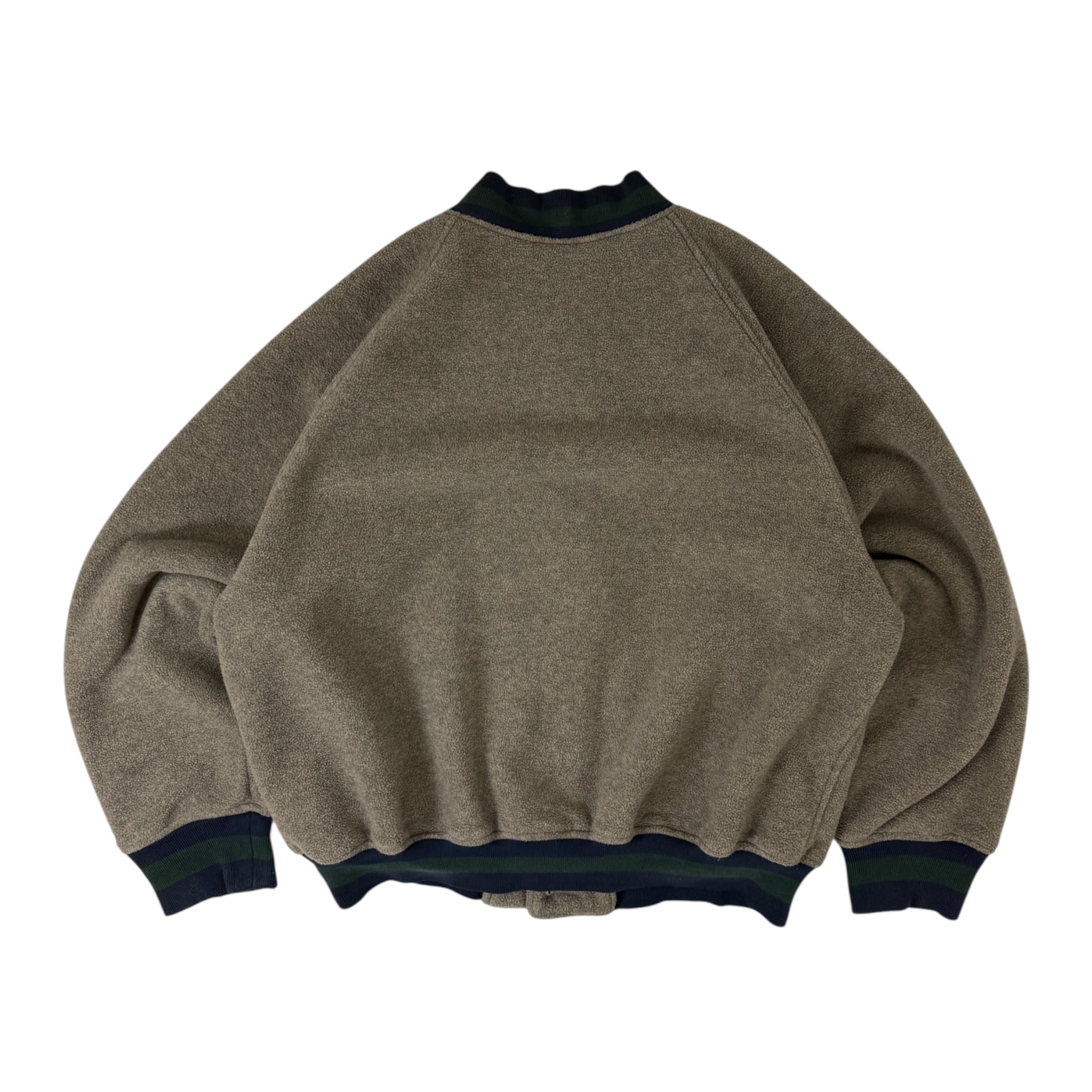 Vintage Polo Sport Fleece Bomber Jacket Beige