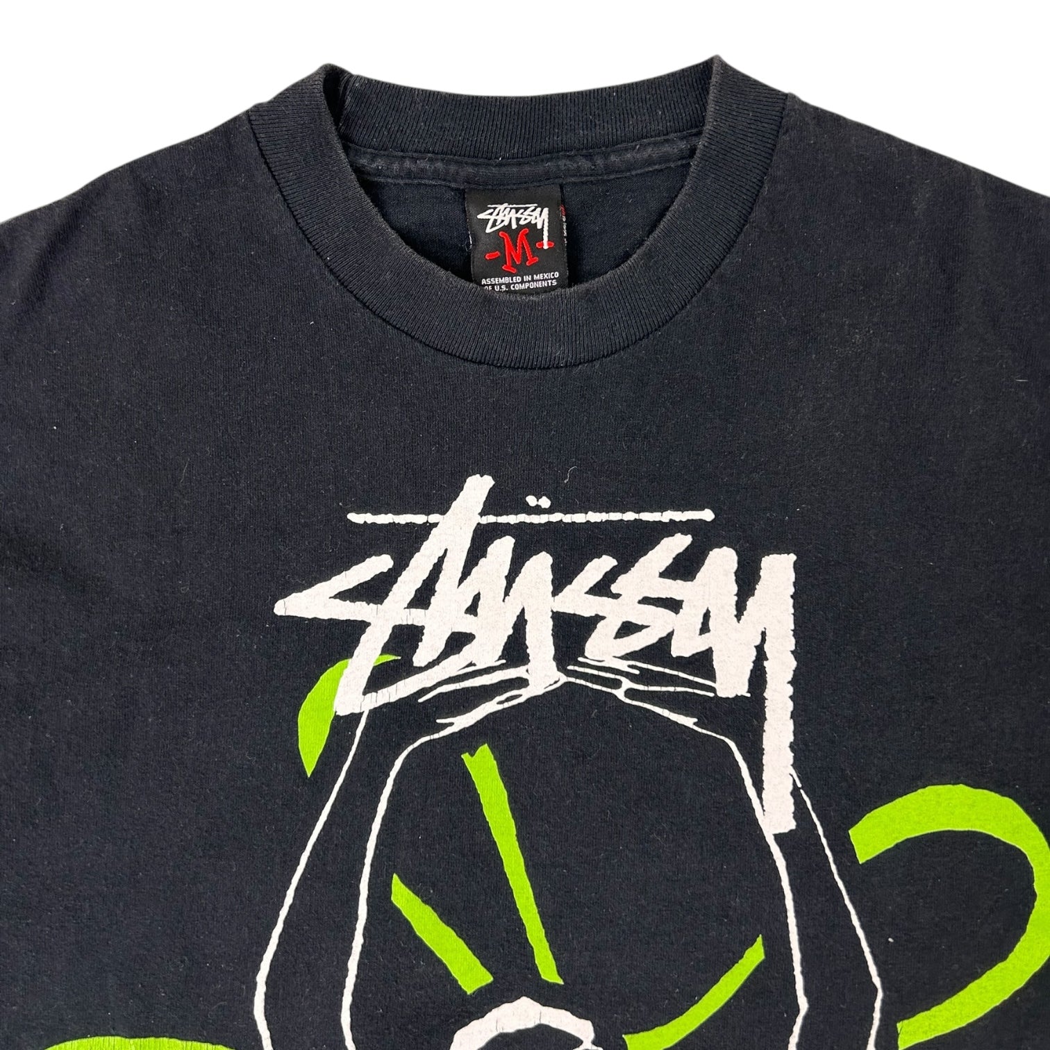 Vintage Stussy Aloha Graphic T-Shirt Black