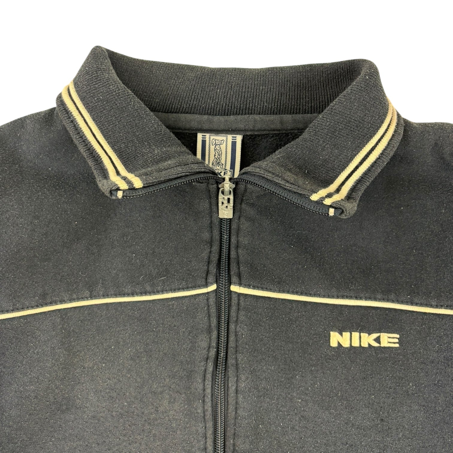 Vintage Nike Spell-out Zip-Up Sweater Navy