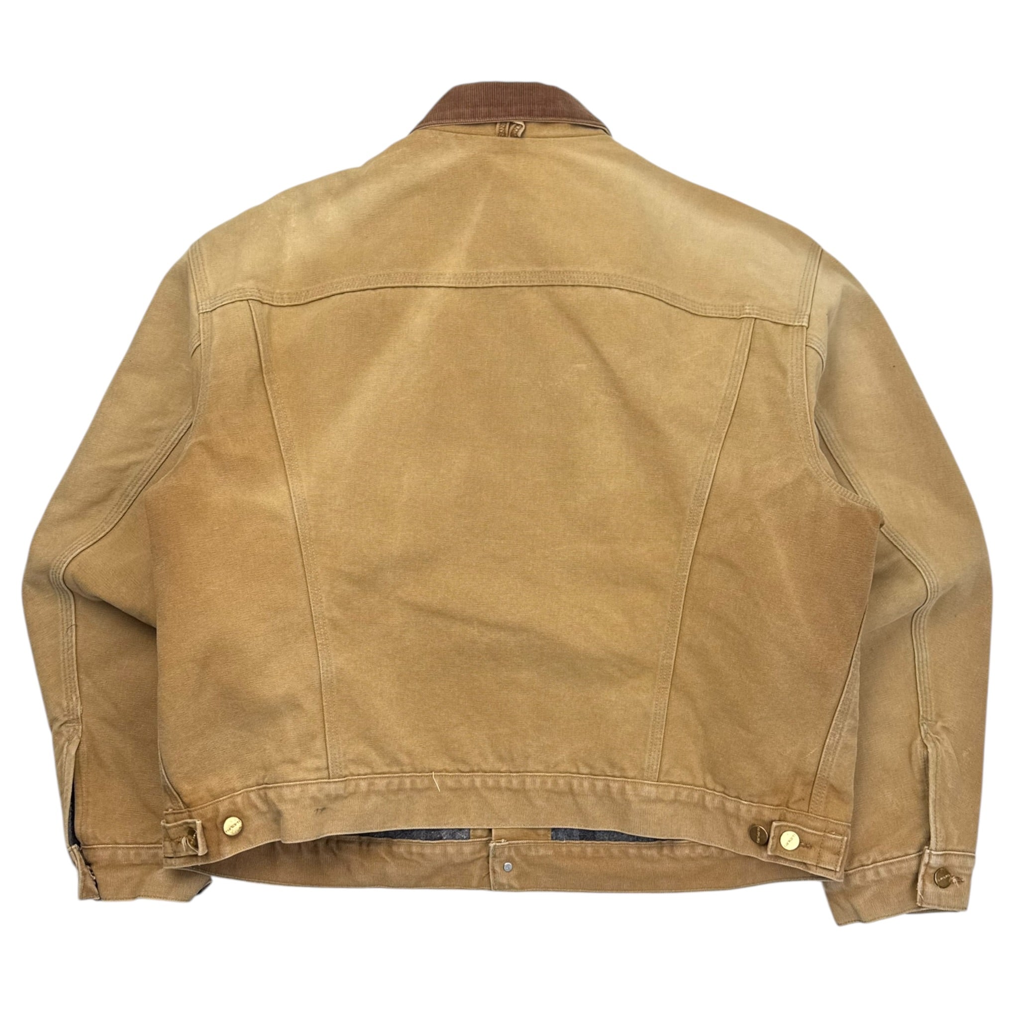 Vintage Carhartt Blanket Lined Duck Trucker Jacket Tan