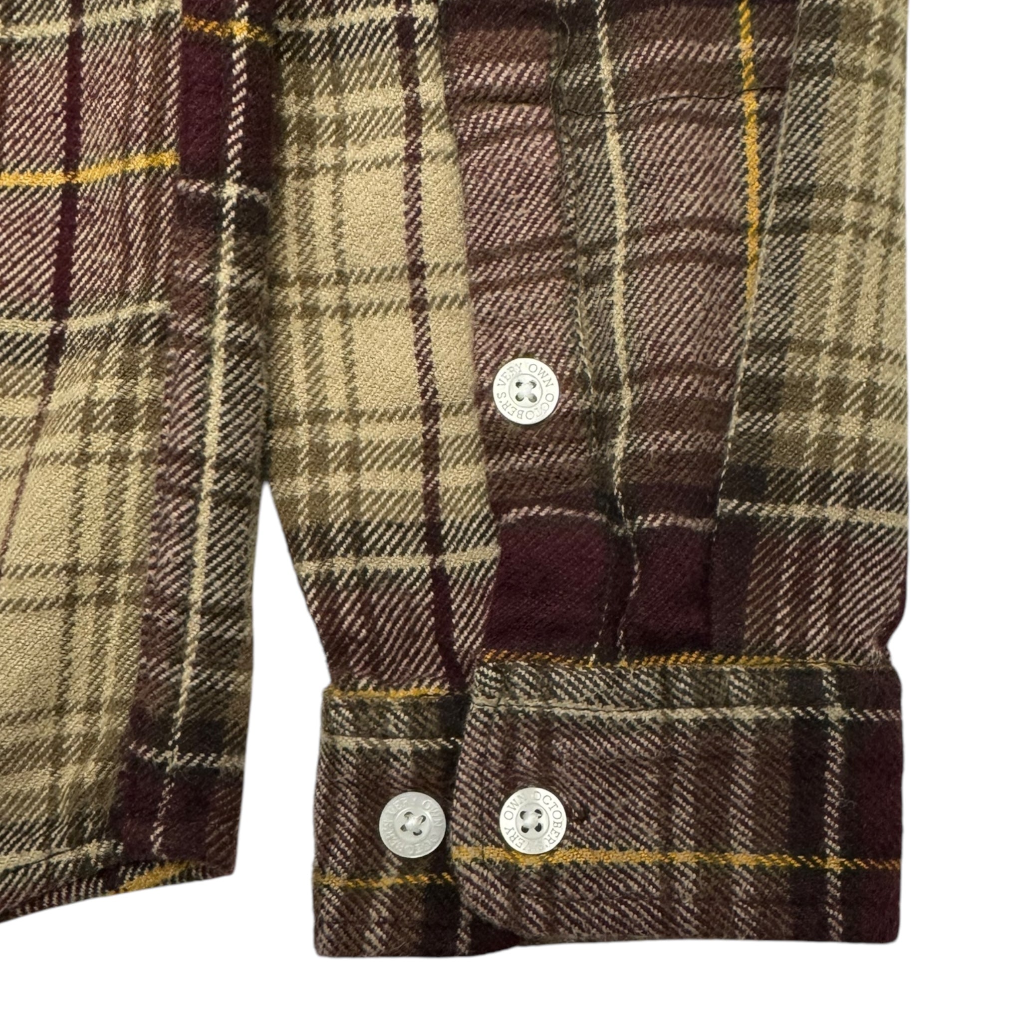 OVO Back Logo Flannel Shirt Brown