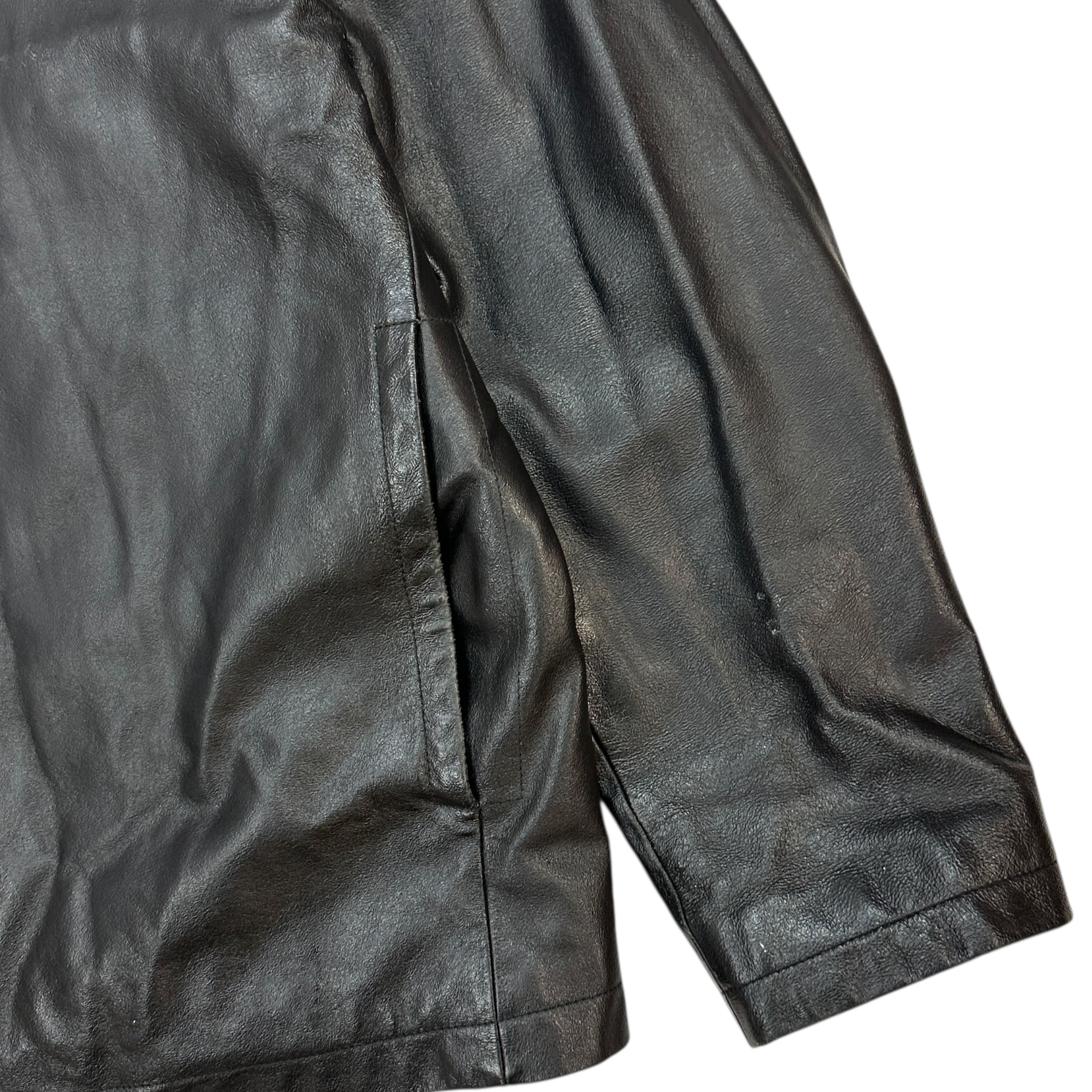 Vintage GAP Leather Straight Cut Jacket Black