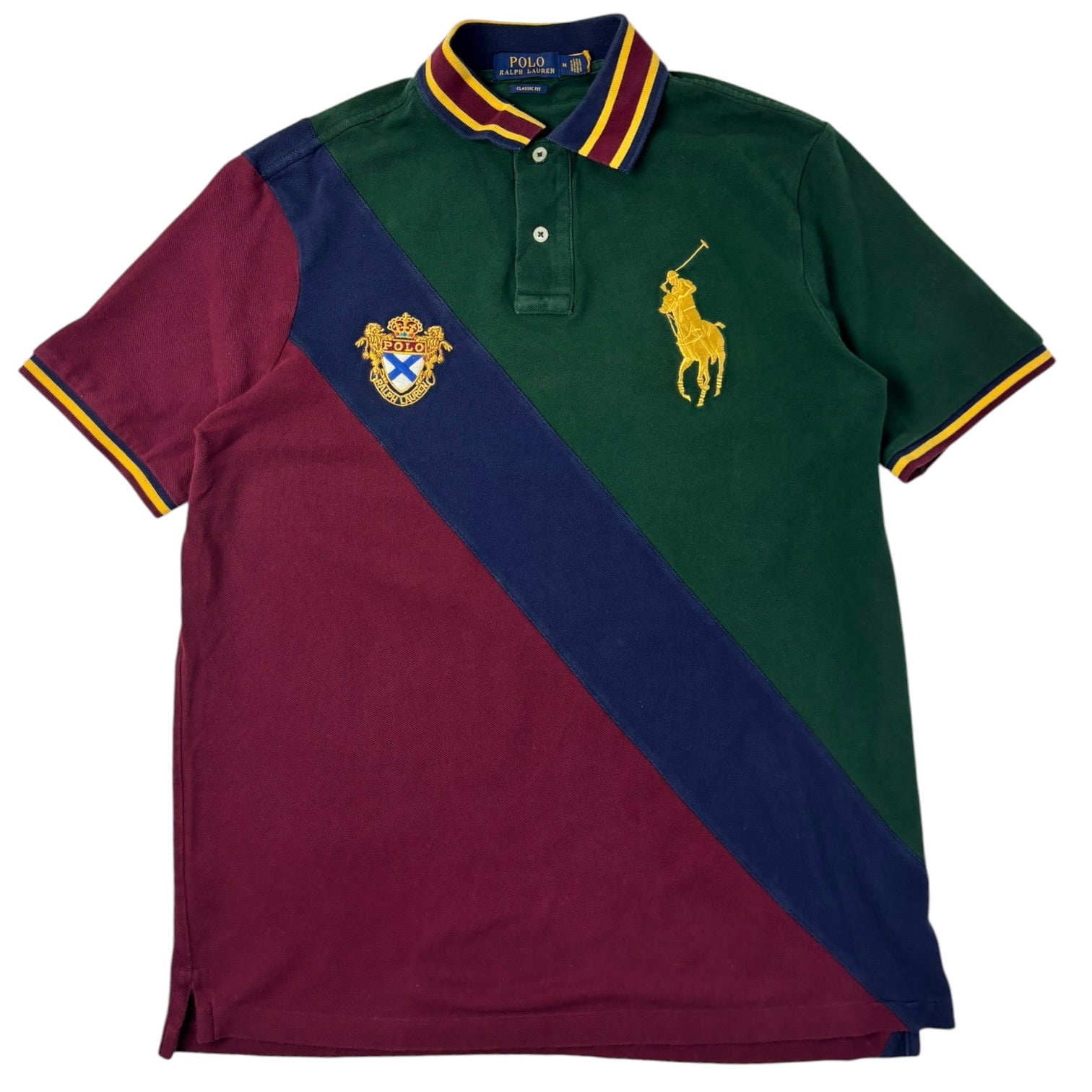 Vintage Polo Ralph Lauren Big Pony Tri-Colour Green