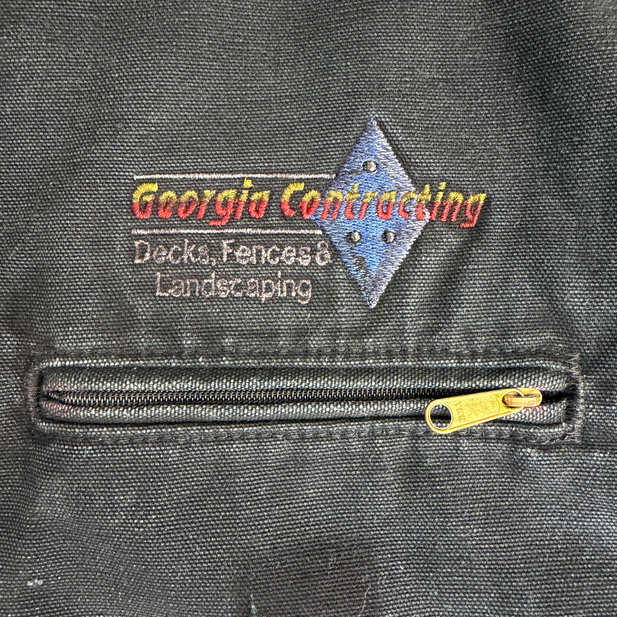 Vintage Carhartt Blanket Lined Embroidered Detroit Jacket Faded Black