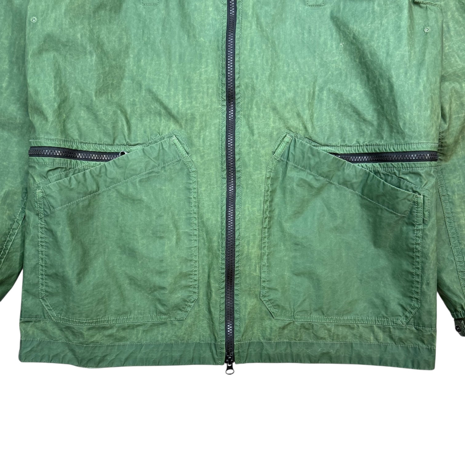 Stone Island Aggressive Gommato Hooded Jacket Green