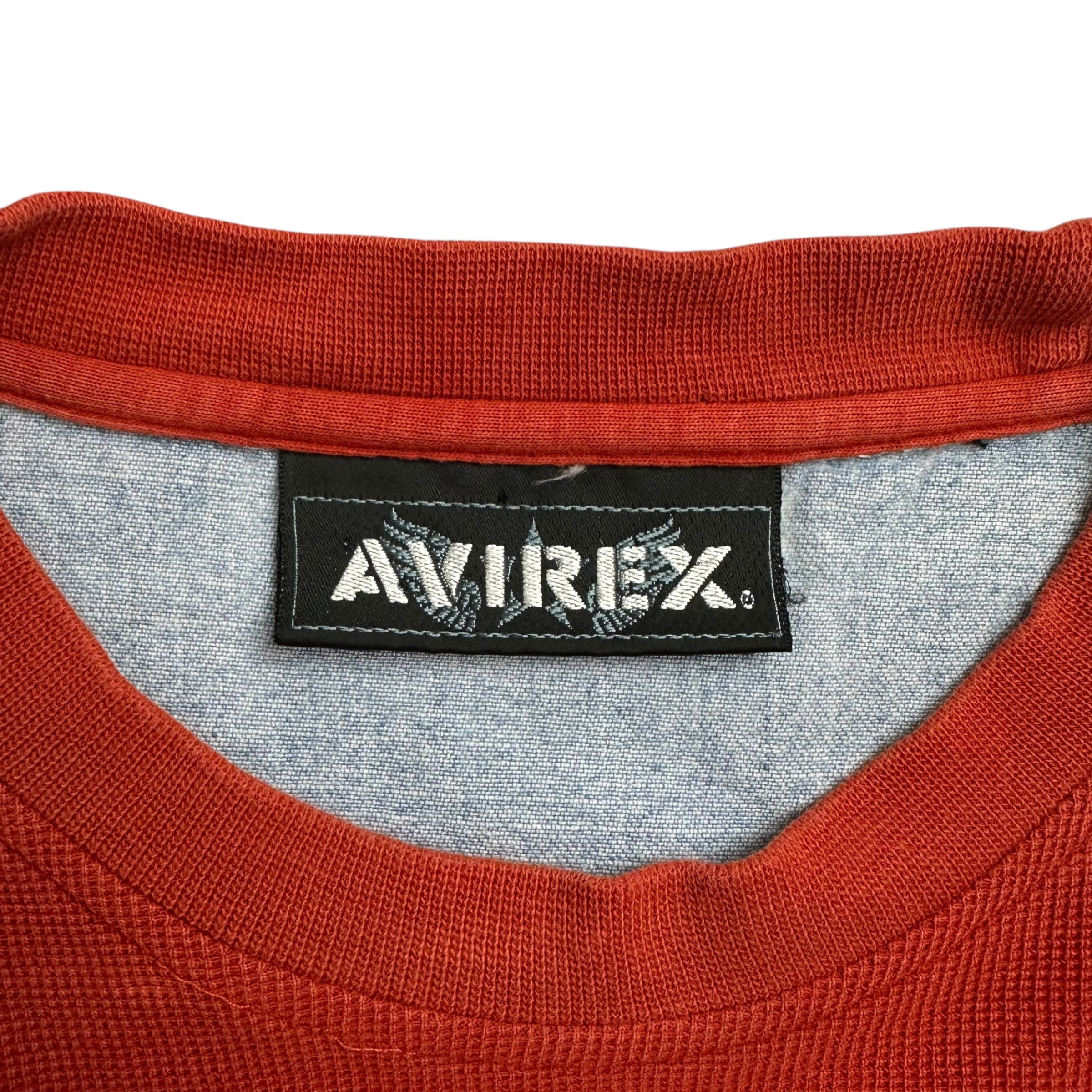 Vintage Avirex Waffle Knit Denim L/S Tee Orange