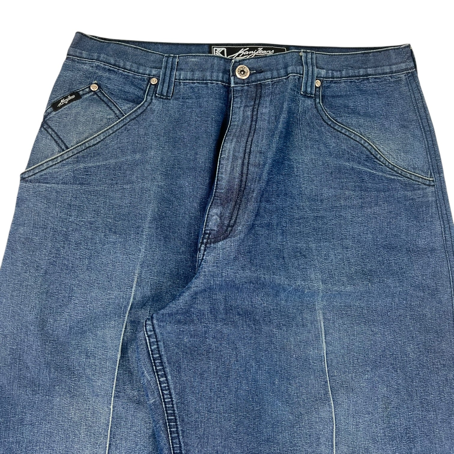 Vintage Karl Kani Baggy Denim Jeans Rear Logo Embroidery Utility Pockets