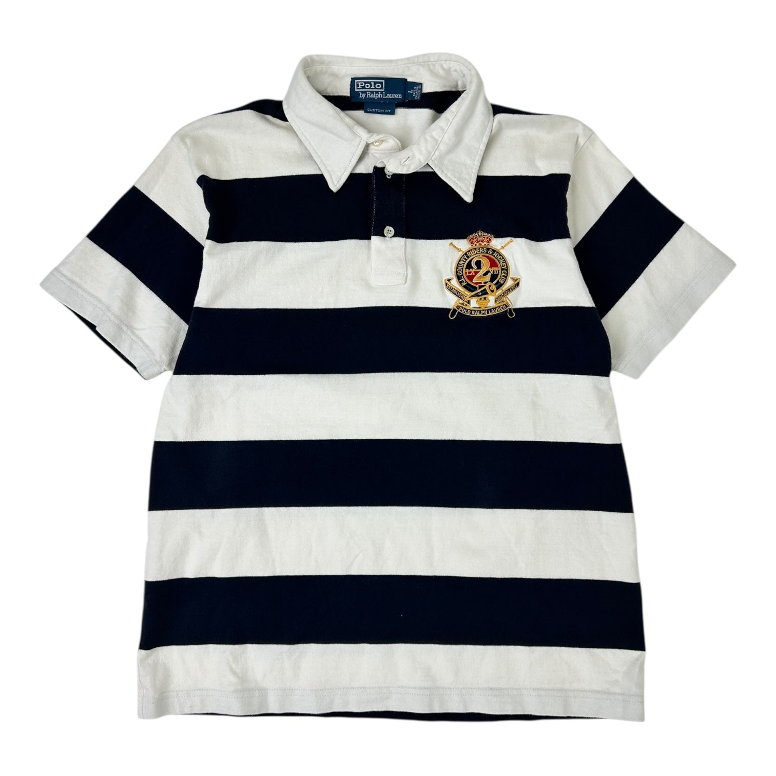 Vintage Polo Ralph Lauren Striped Polo Shirt Black/White
