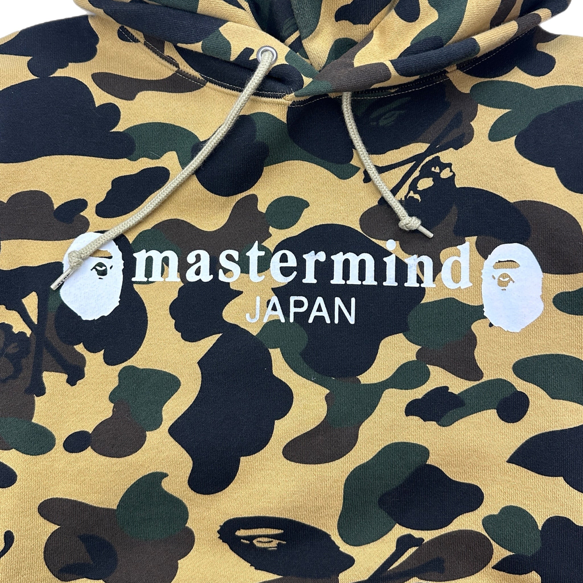 Bape x Mastermind Japan 1st Camo Embroidered Skull Hoodie Yellow