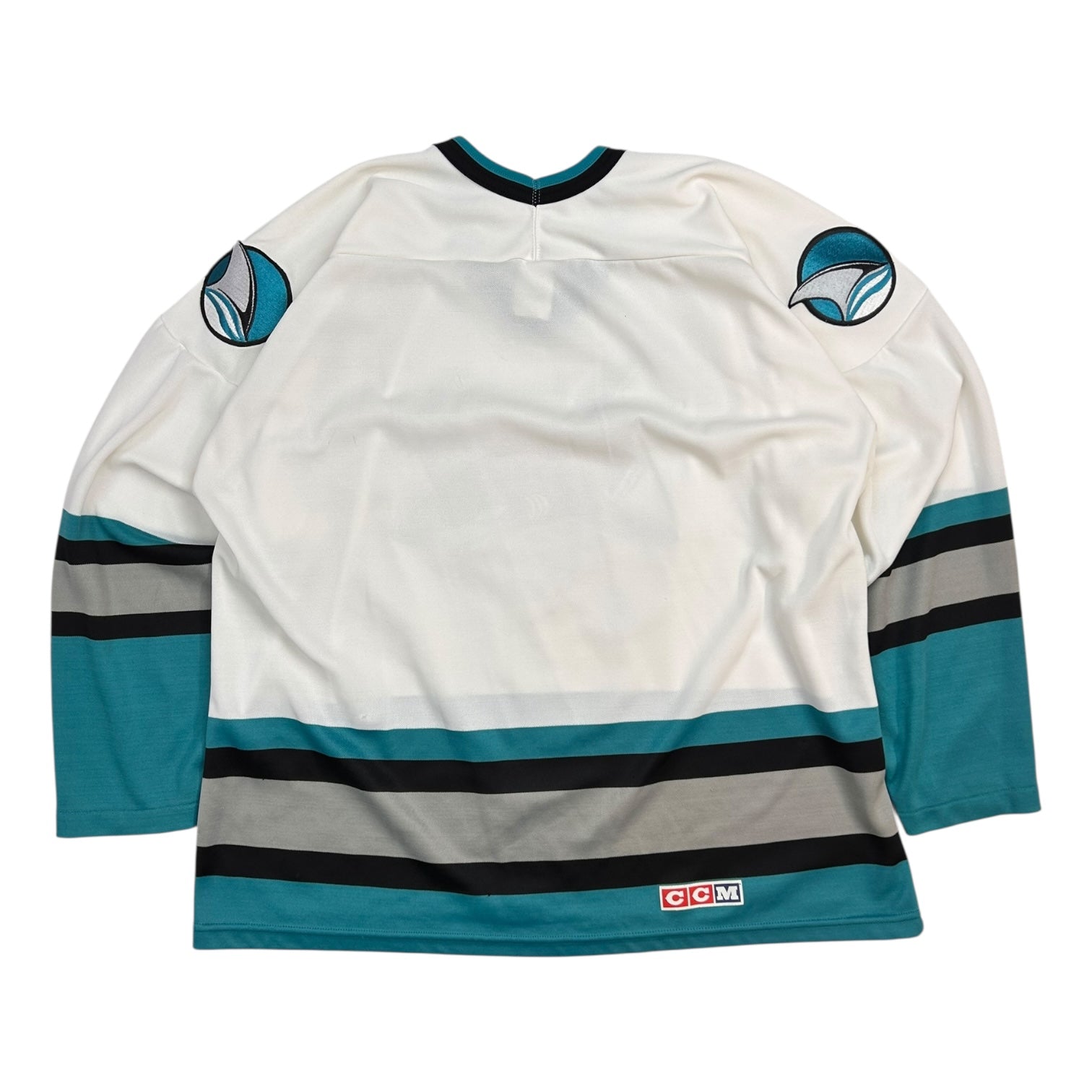 Vintage CCM San Jose Sharks Away Jersey White/Teal