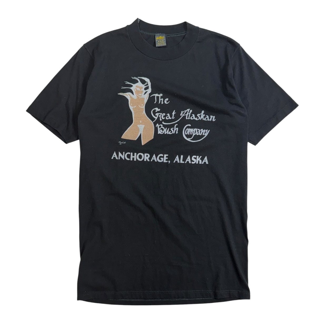 Vintage 1978 The Great Alaskan Bush Company Anchorage, Alaska T-Shirt Black