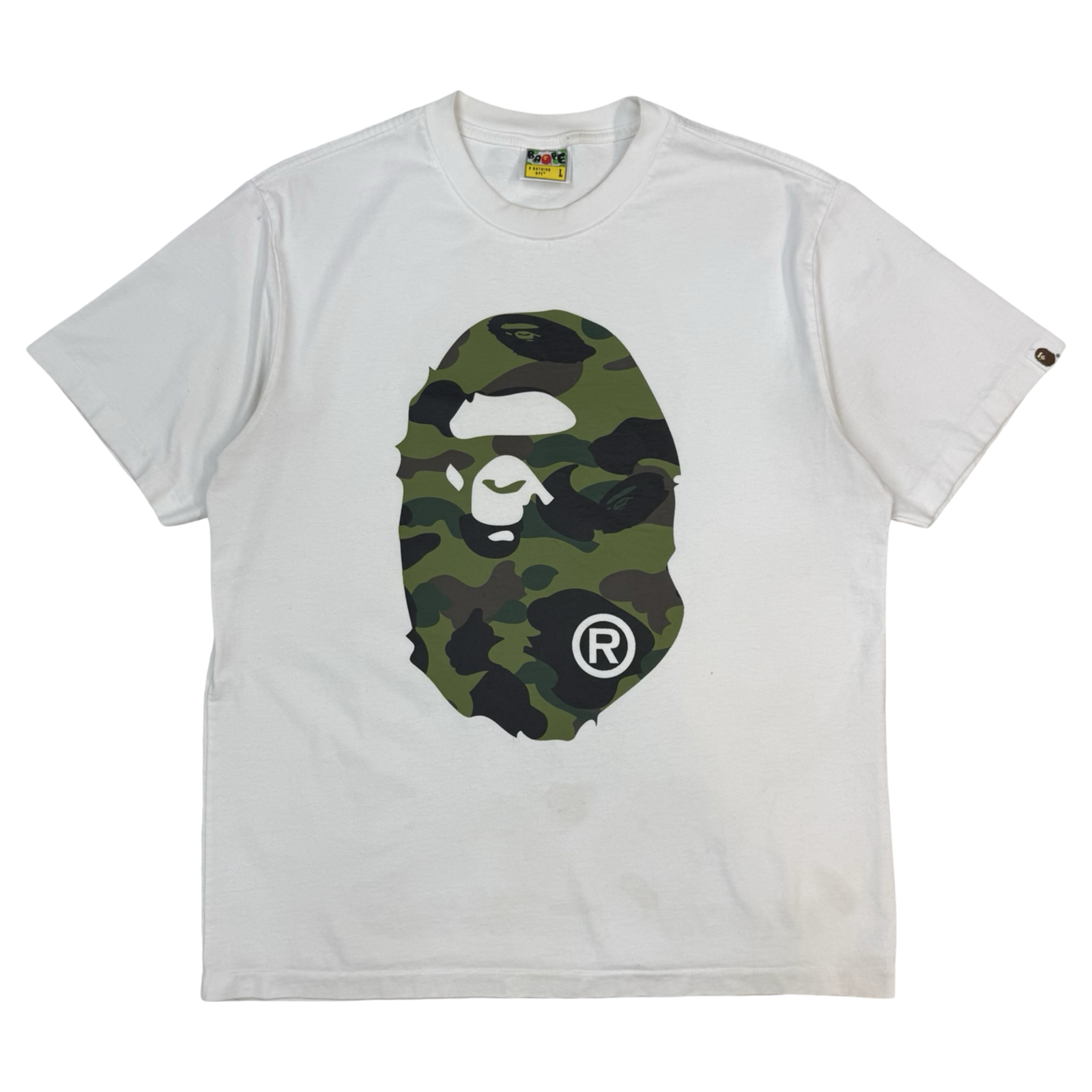 BAPE 1st Camo Big Head Ape Tee White