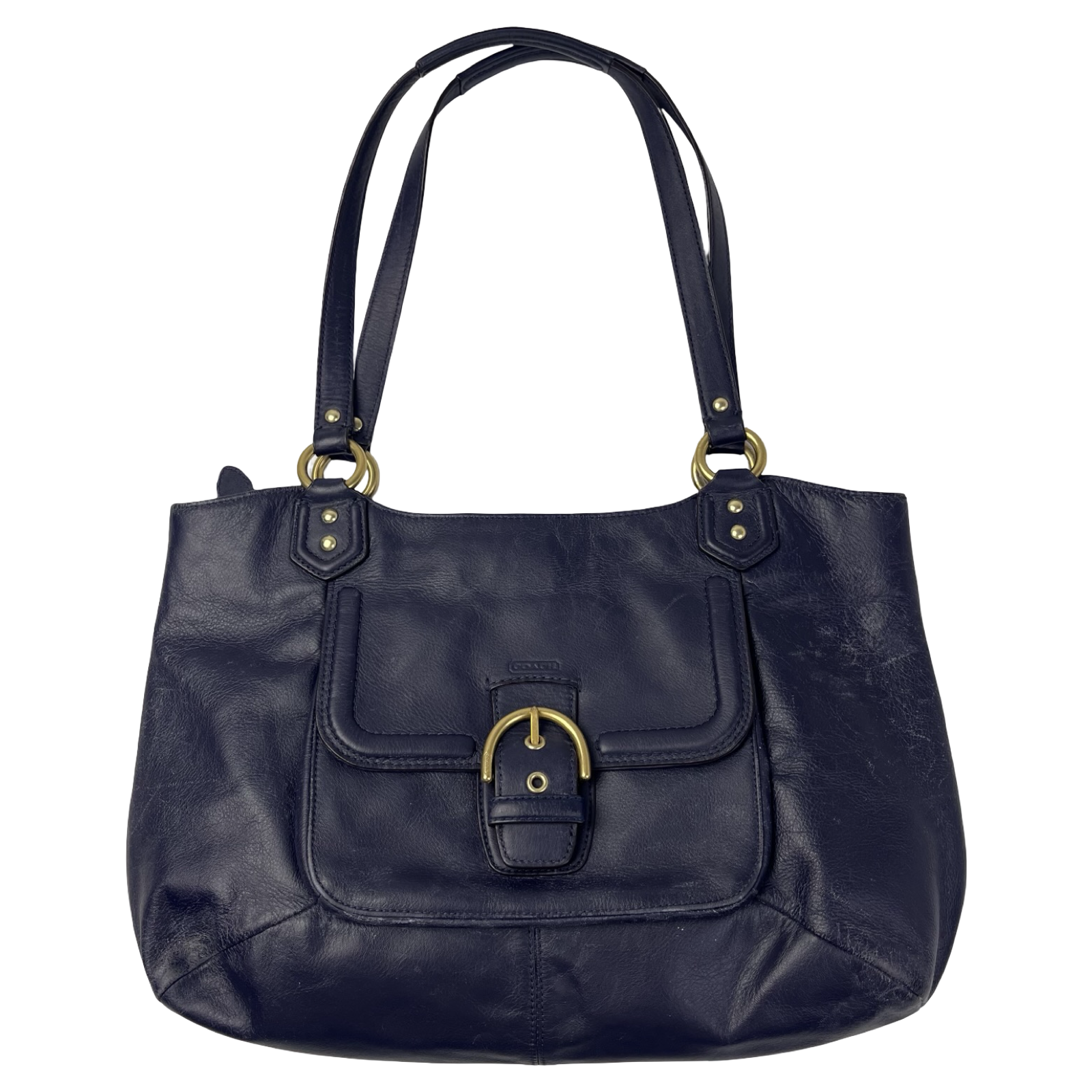 (W) Y2K Coach Campbell Belle Caryall Tote Bag Deep Navy