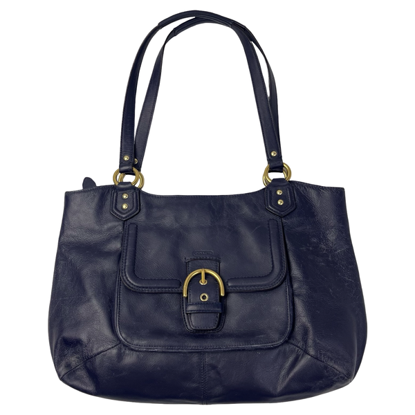 (W) Y2K Coach Campbell Belle Caryall Tote Bag Deep Navy