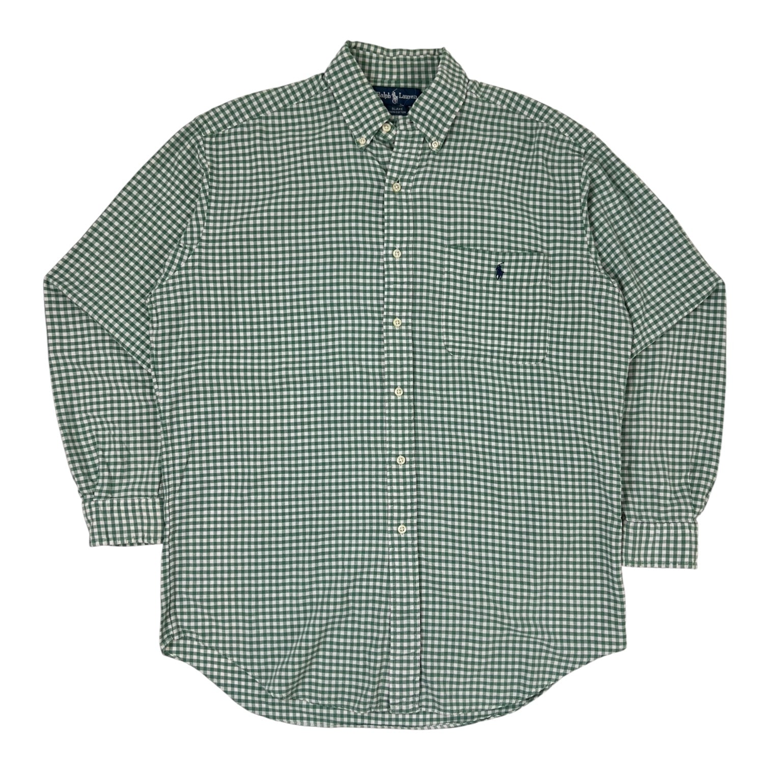 Vintage Polo Ralph Lauren Checkered LS Button Up Green