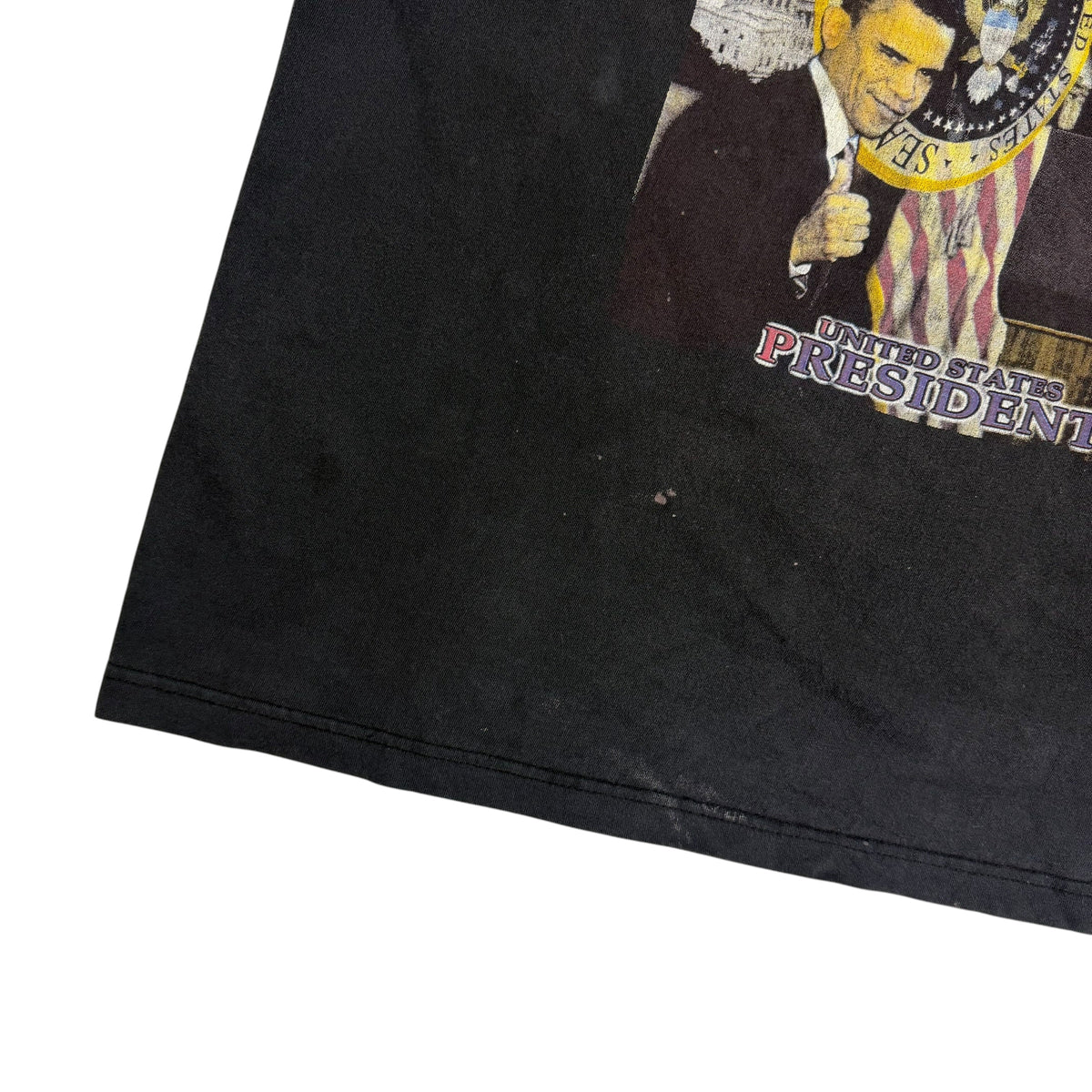 2012 Barack Obama Re-Elect Rap Tee Faded Black