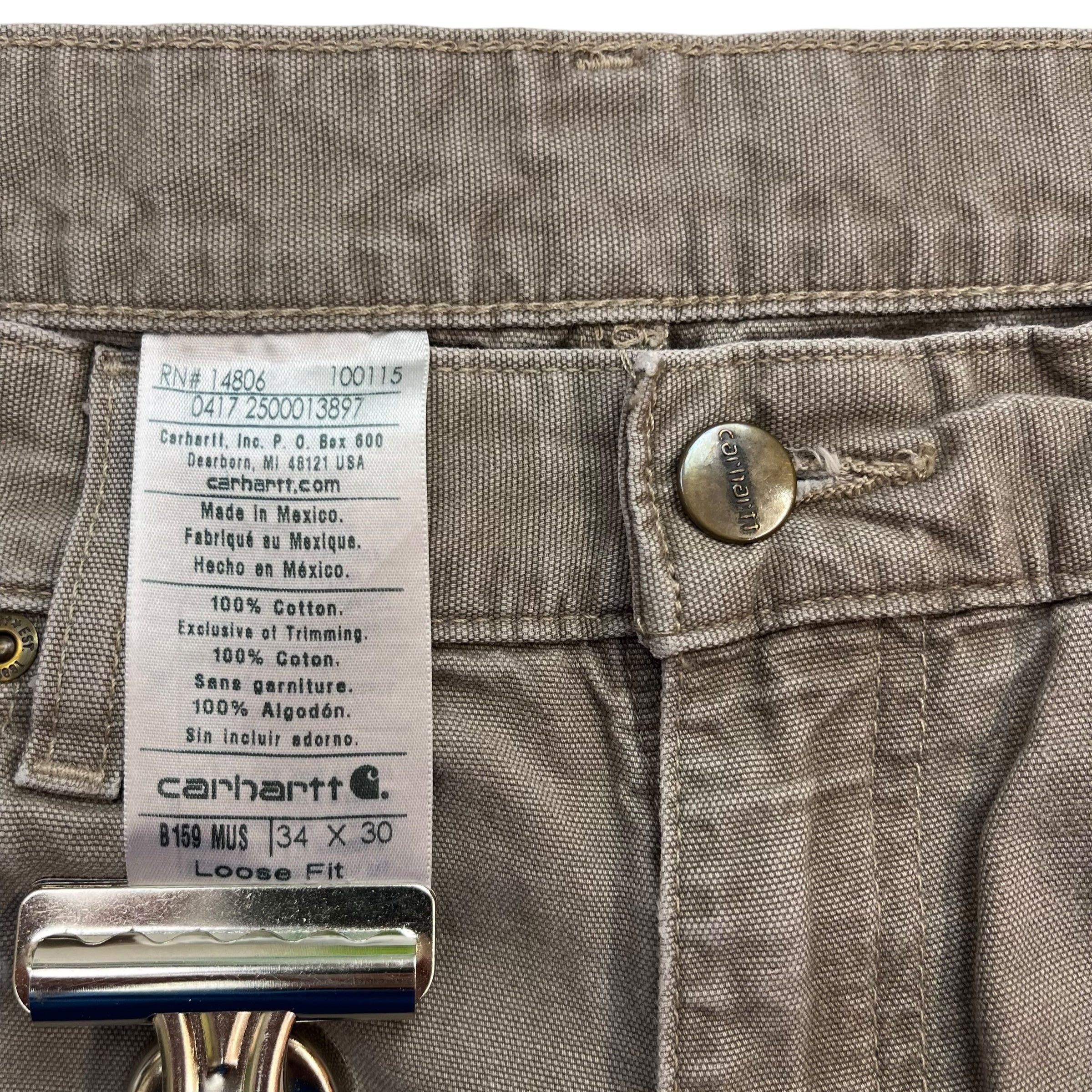 Vintage Carhartt Dungaree Pants Grey Beige