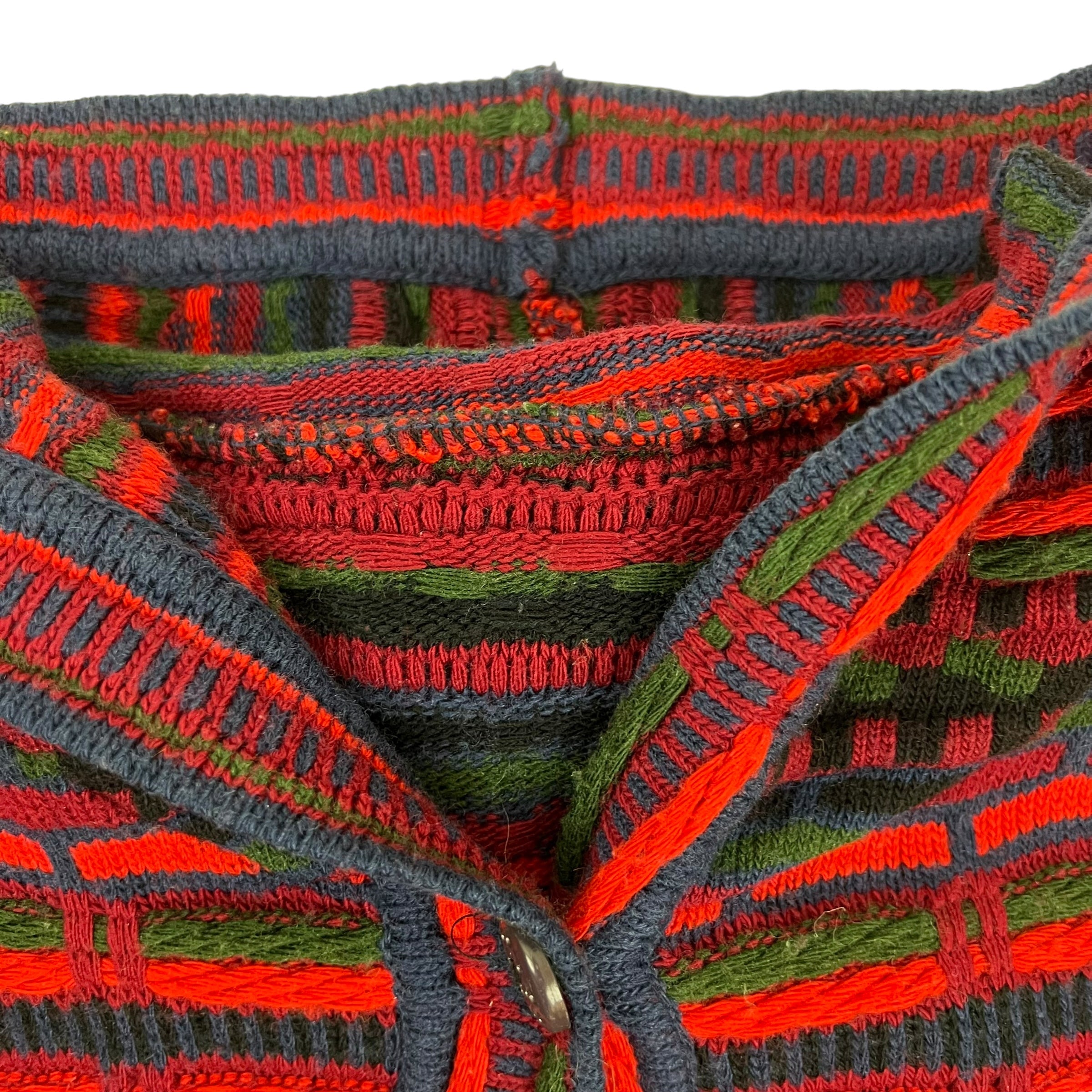 Vintage Hooded 3/4 Knit Sweater Red