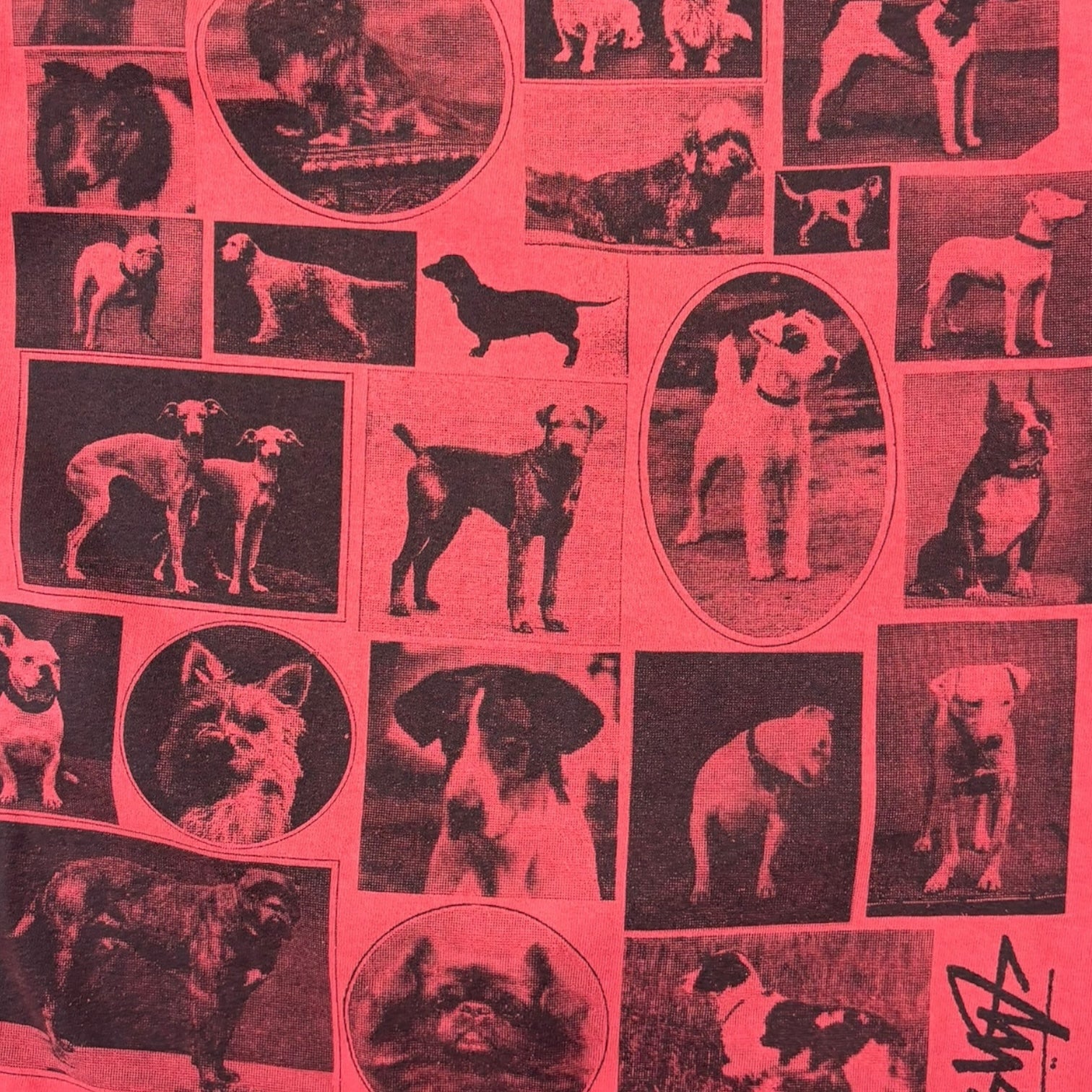 Stussy Dog Collage T-Shirt Red