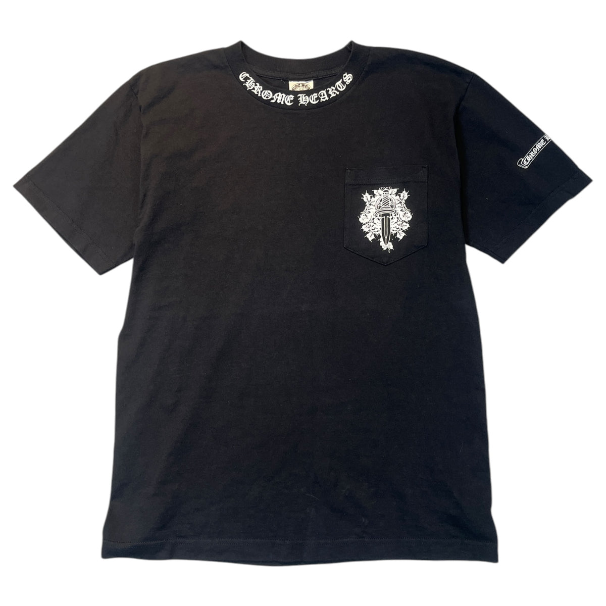 Chrome Hearts Vine Dagger Neck Logo Pocket T-Shirt - Black