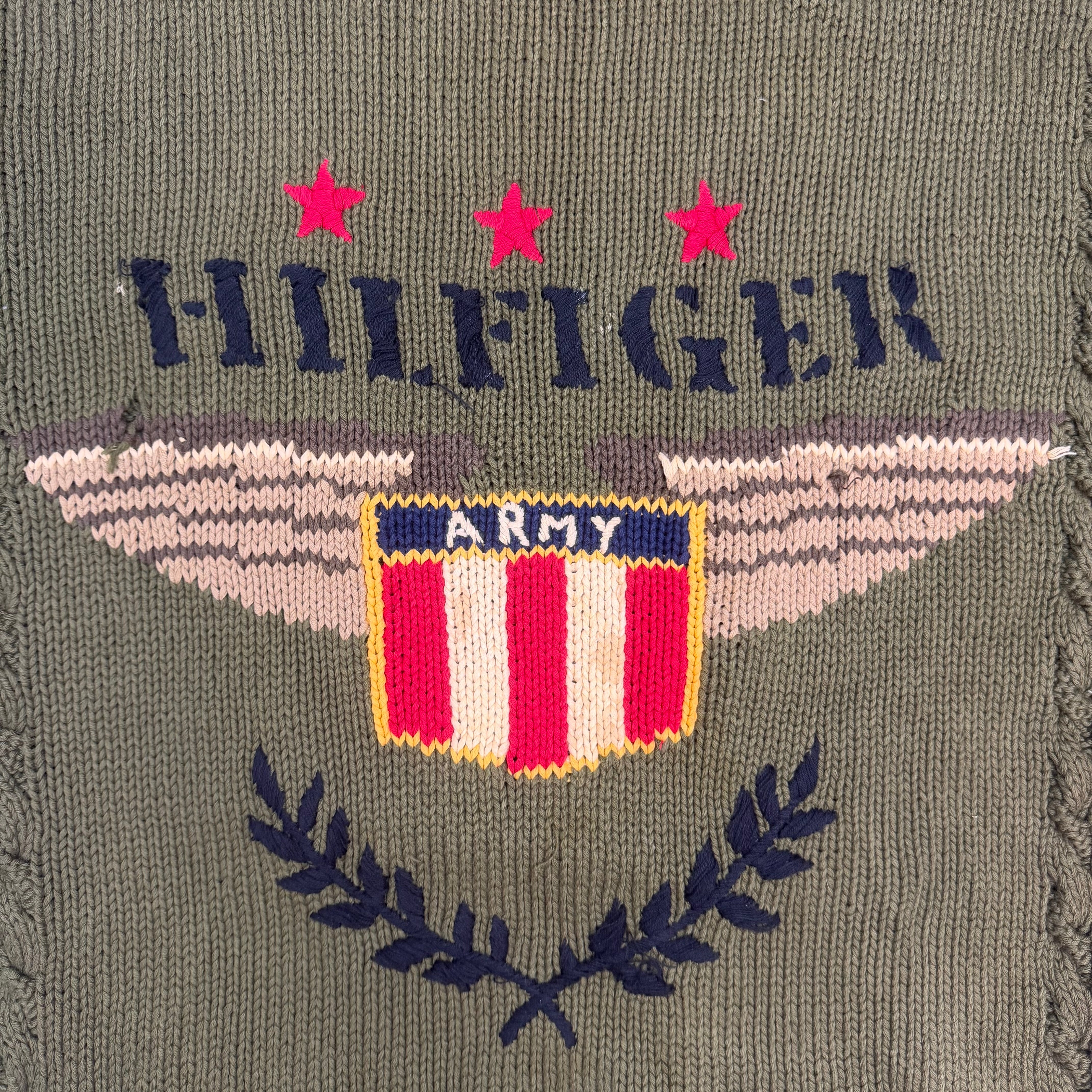 Vintage Tommy Hilfiger Army Knit Sweater Green