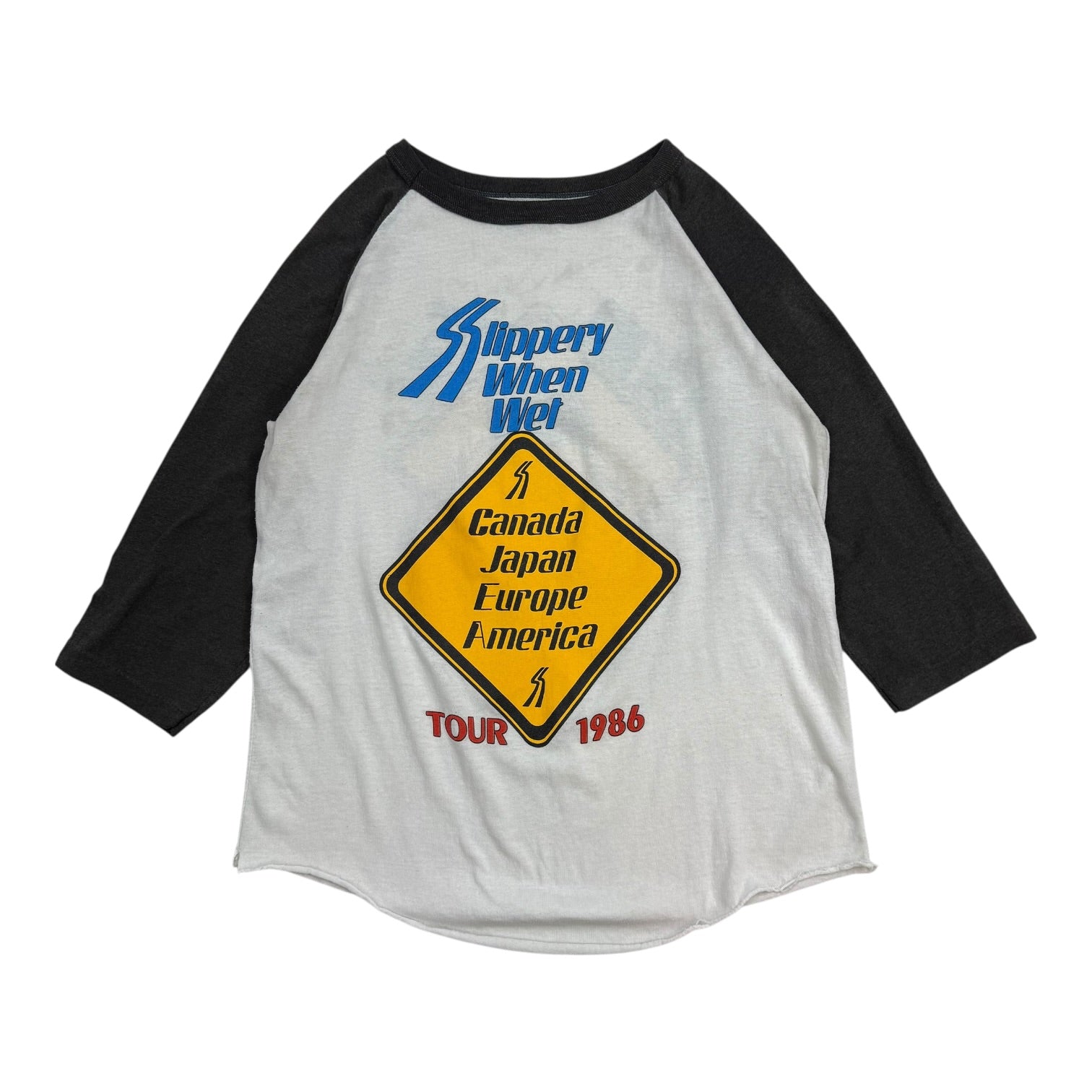 1986 Bon Jovi ‘Slippery When Wet’ Raglan Tee Black/White