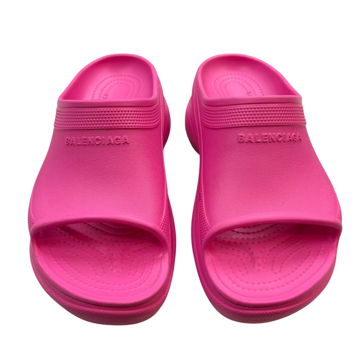 (W) Balenciaga X Crocs Pool Slide Sandals Hot Pink (Used)