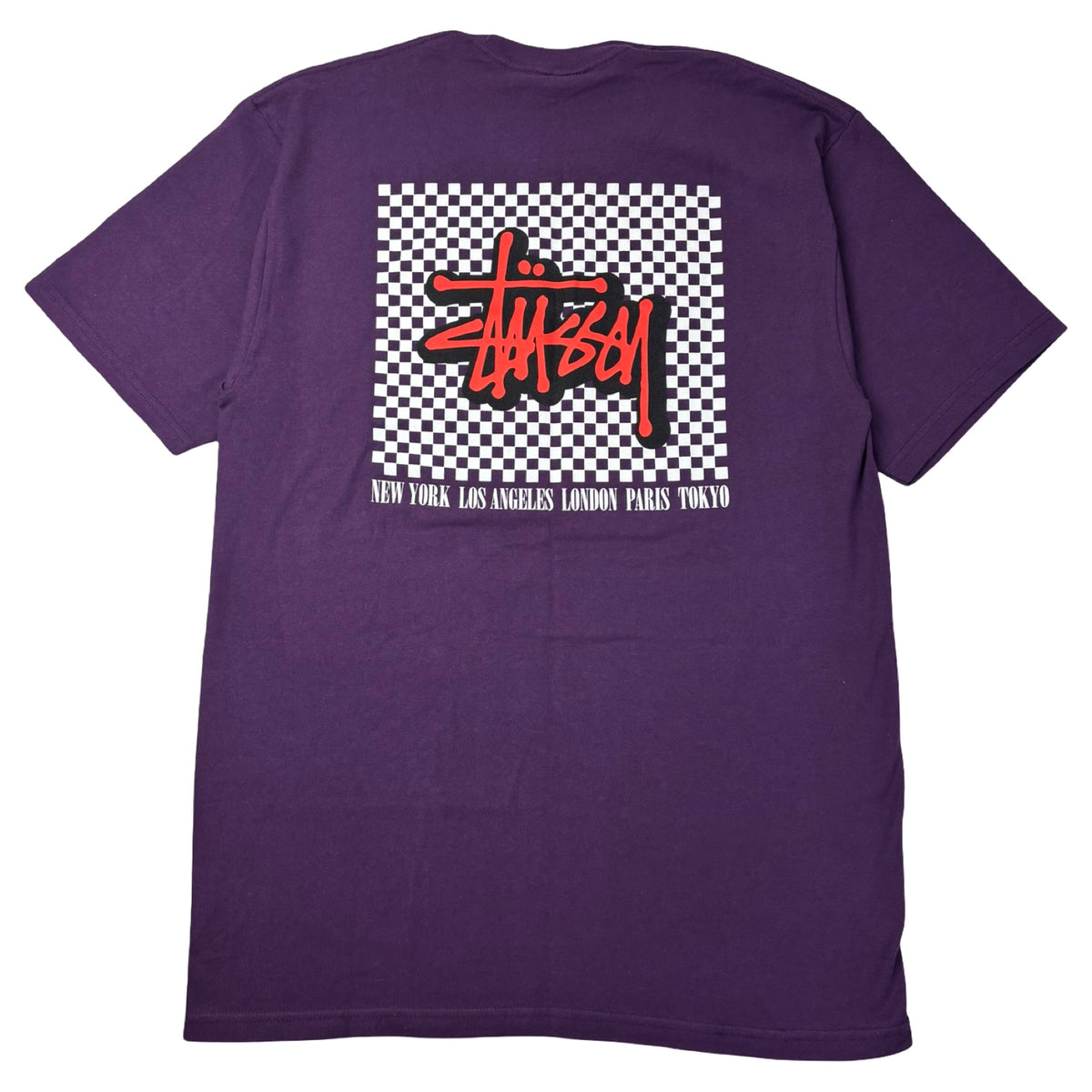 Stussy World Tour Checkered Tee Purple