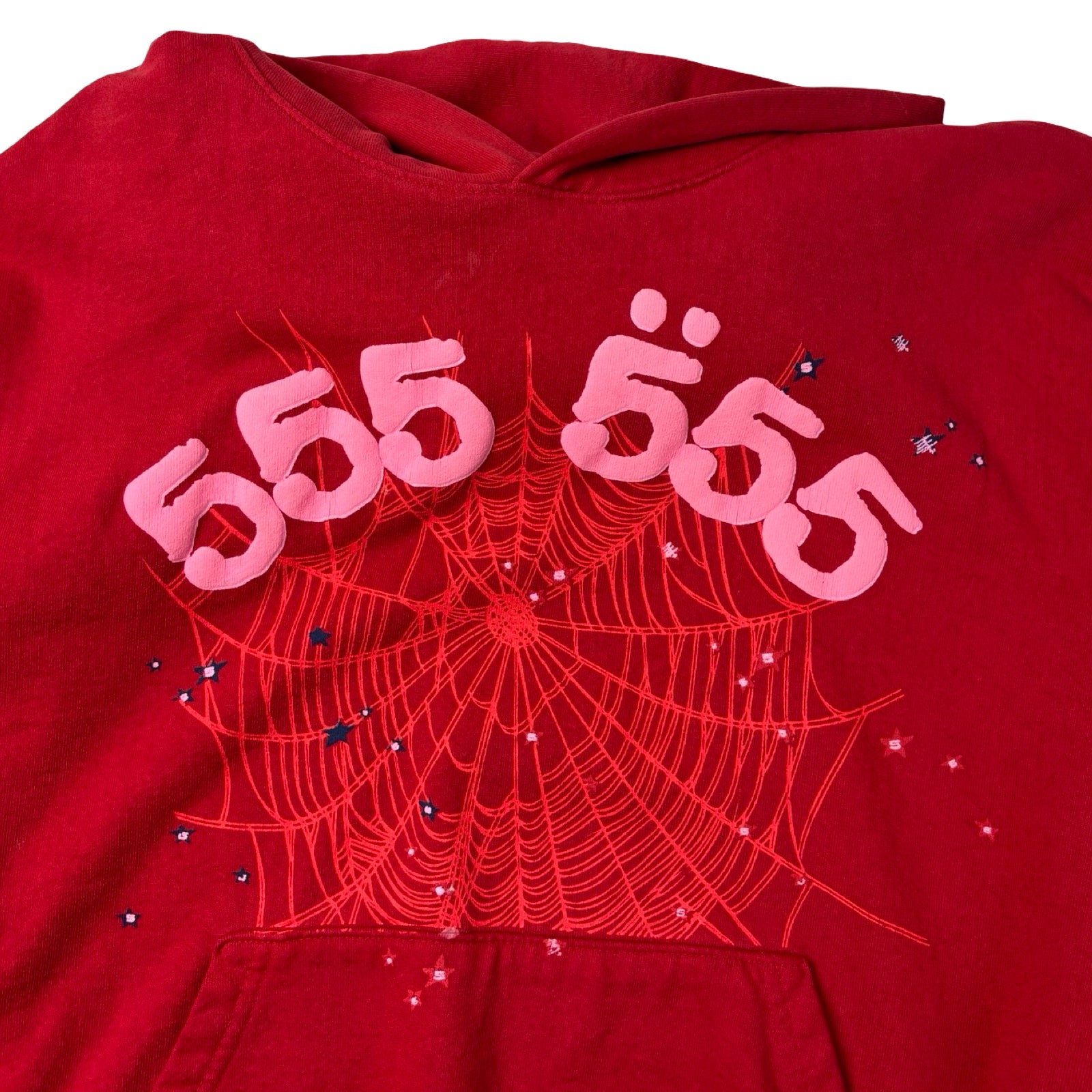Sp5der Worldwide Red Angel Number 555 Hoodie