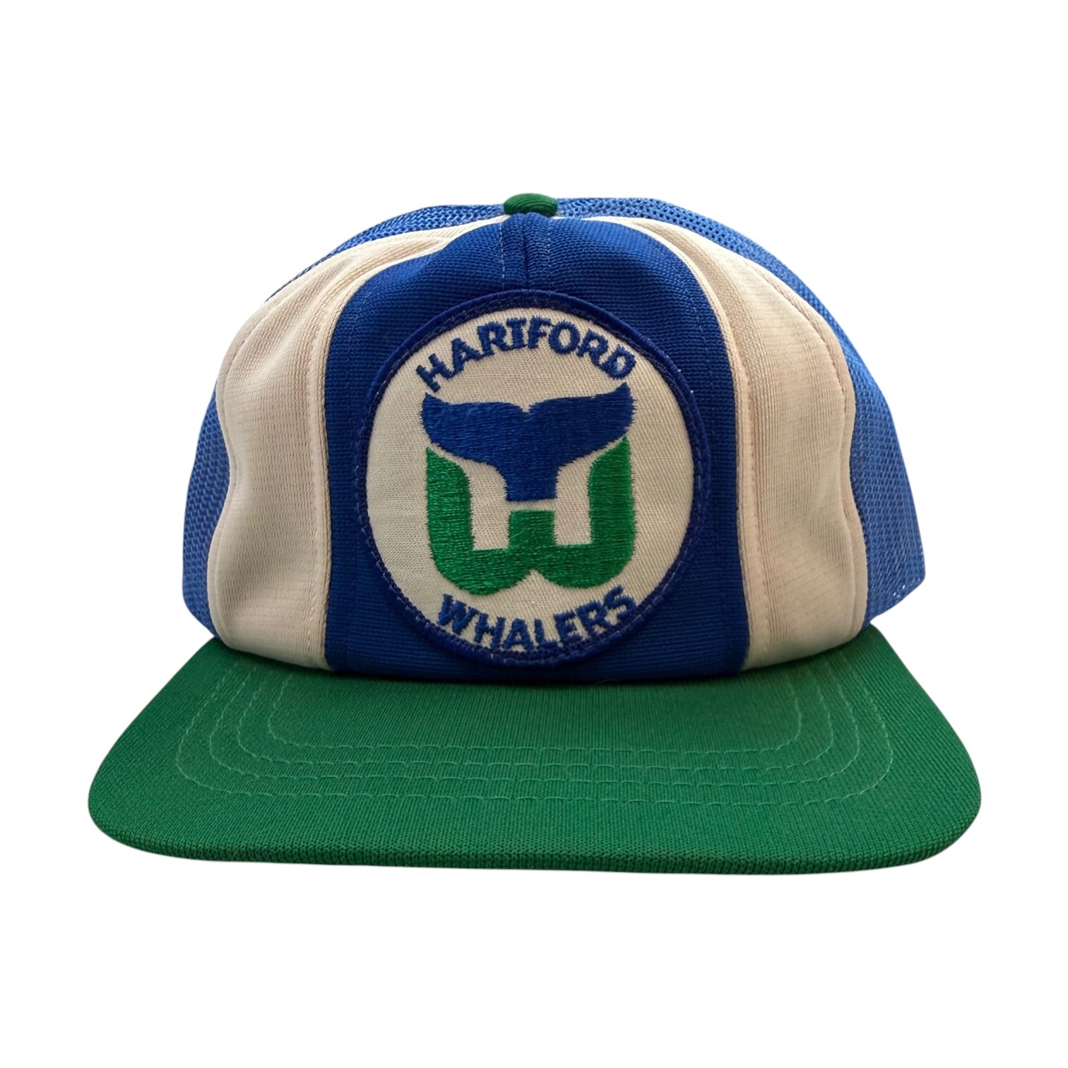 Vintage Hartford Whalers Mesh Trucker Hat Blue/Green/White