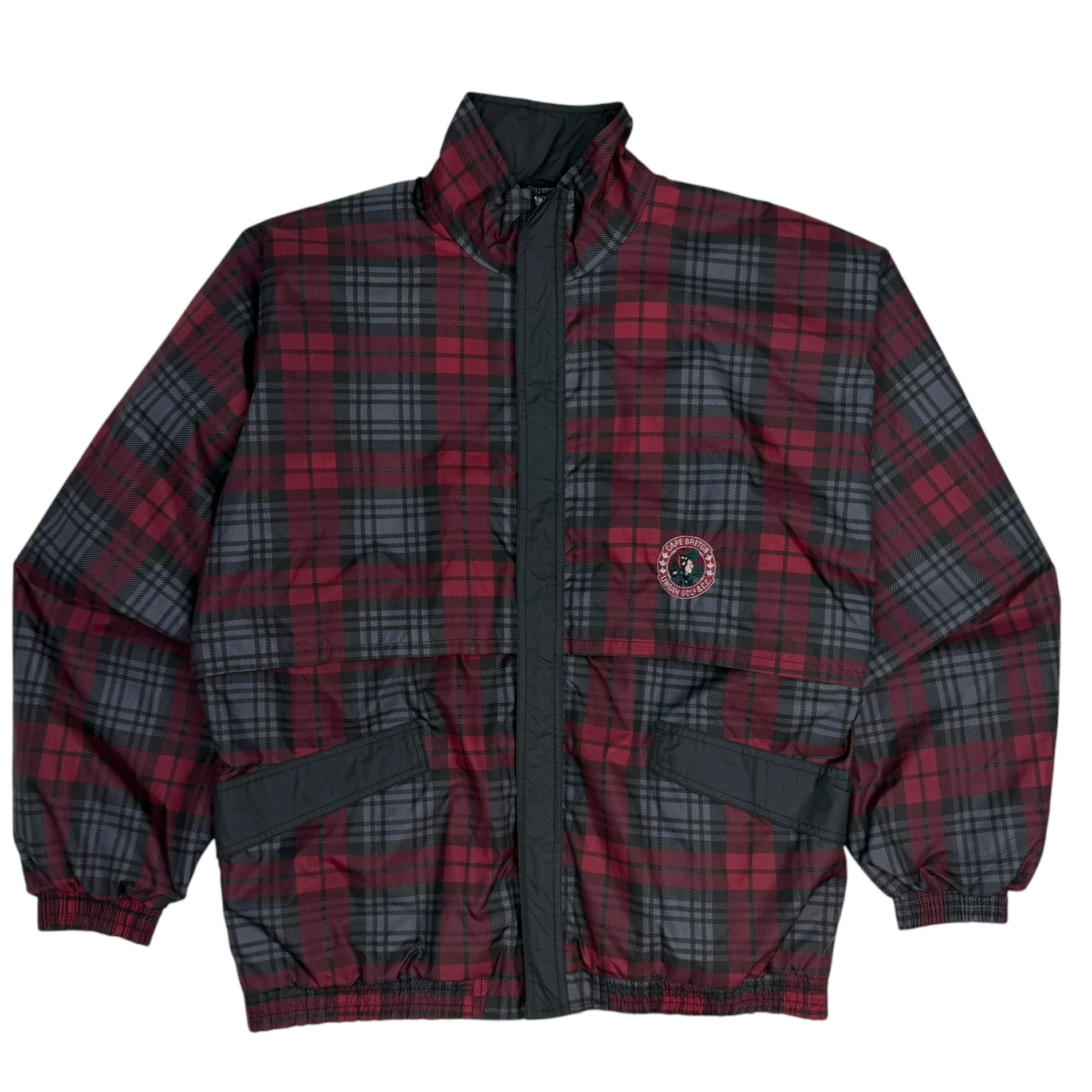 Vintage Cape Breton Lingan Golf Plaid Windbreaker Red/Black