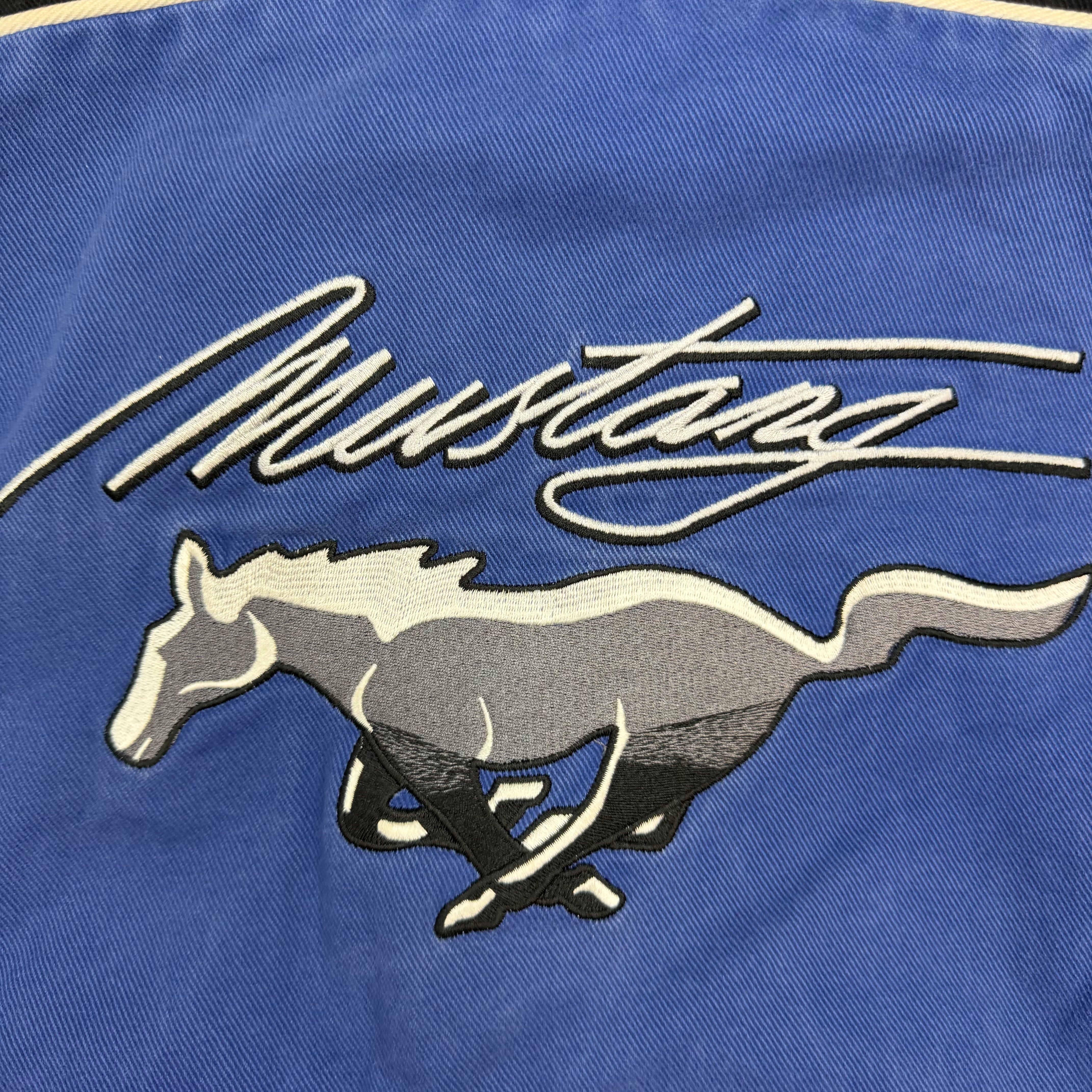 Vintage Ford Mustang Racing Champions Apparel Jacket Black/Blue