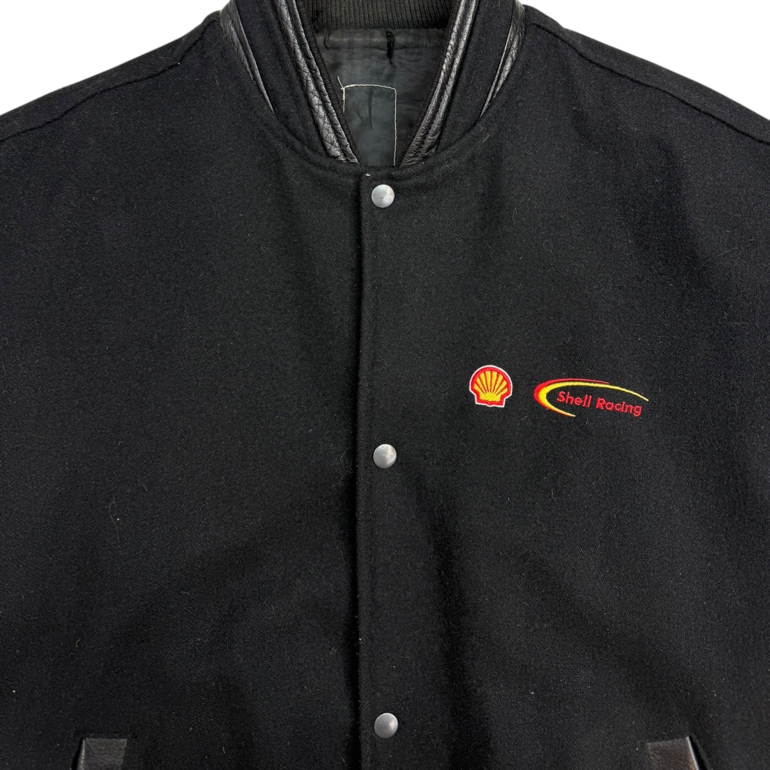Vintage Shell Racing Varsity Jacket Black
