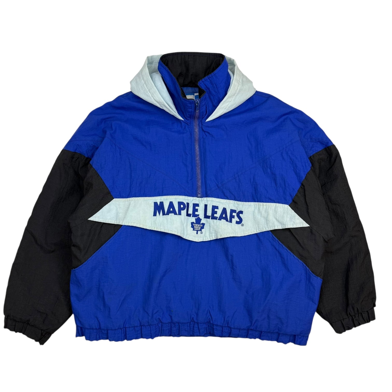 Vintage Looney Tunes Toronto Maple Leafs Tazmanian Devil Anorak Jacket Blue/Black