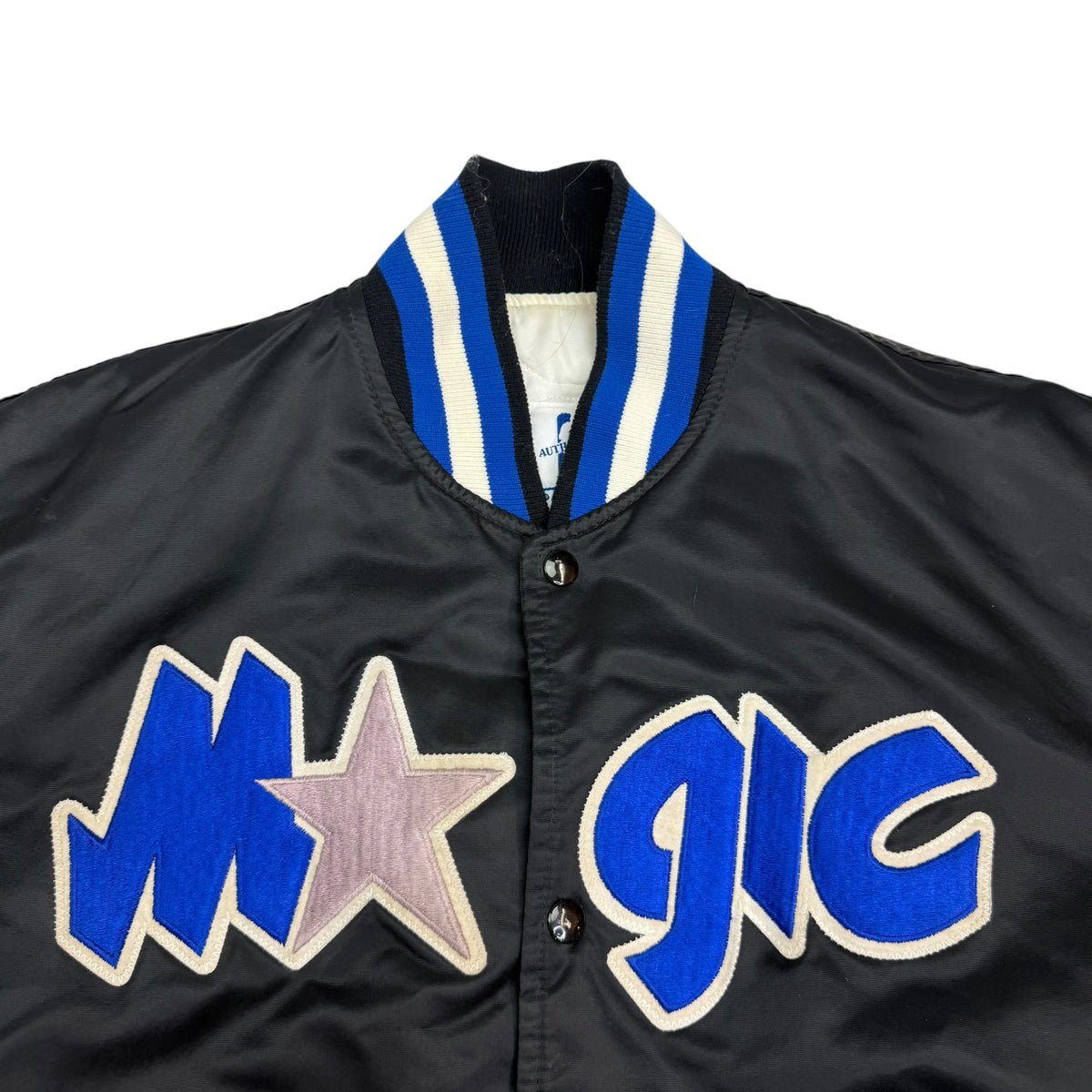 Vintage Starter Orlando Magic Embroidered Satin Bomber Jacket Black